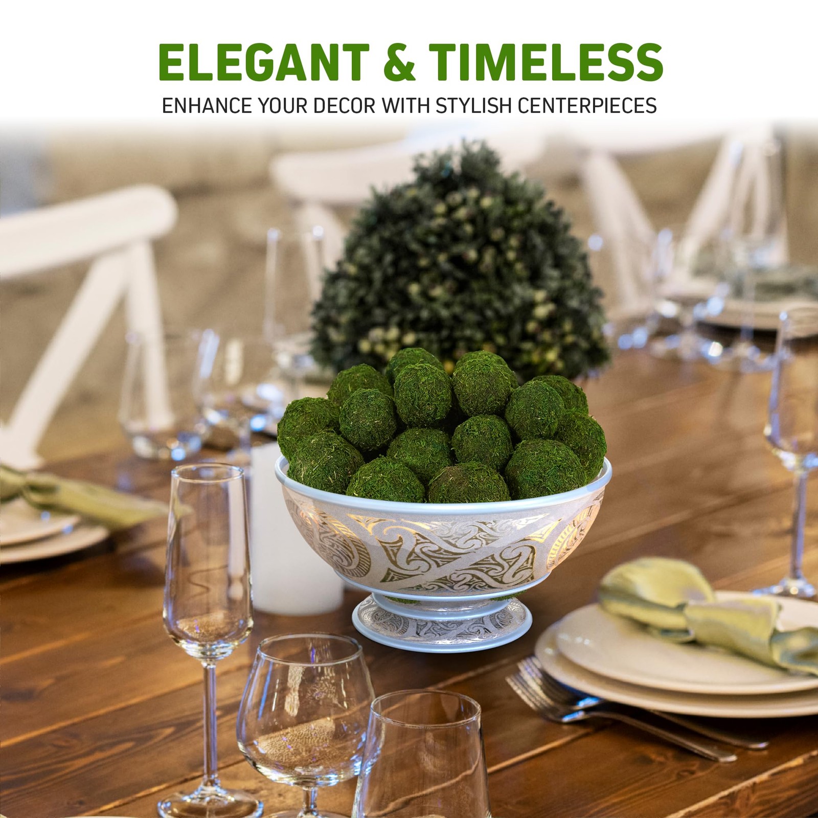 23 PCS Artificial Moss Balls Faux Decorative Bowl Fillers Green