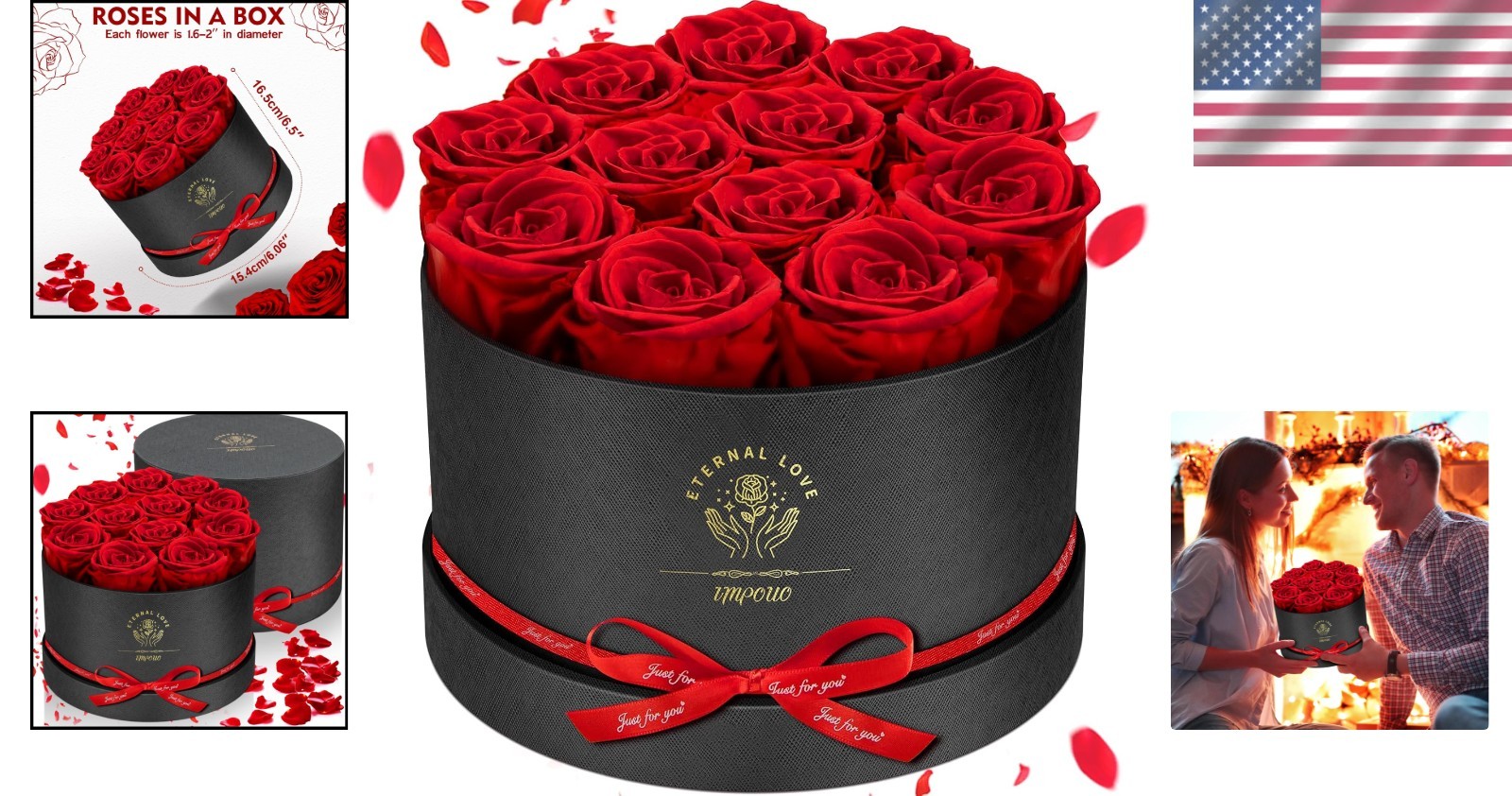 Lovely Preserved Roses in Box Perfect for Anniversary and Birthday Gifts
