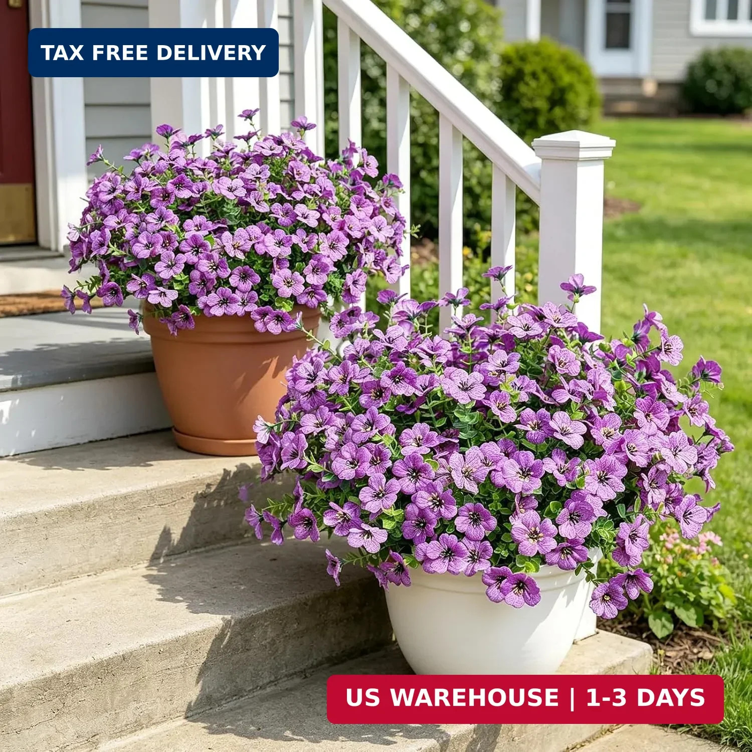 Elyum Artificial Flowers for Outdoors, 9 Bundles Artificial Plants & Flowers Out