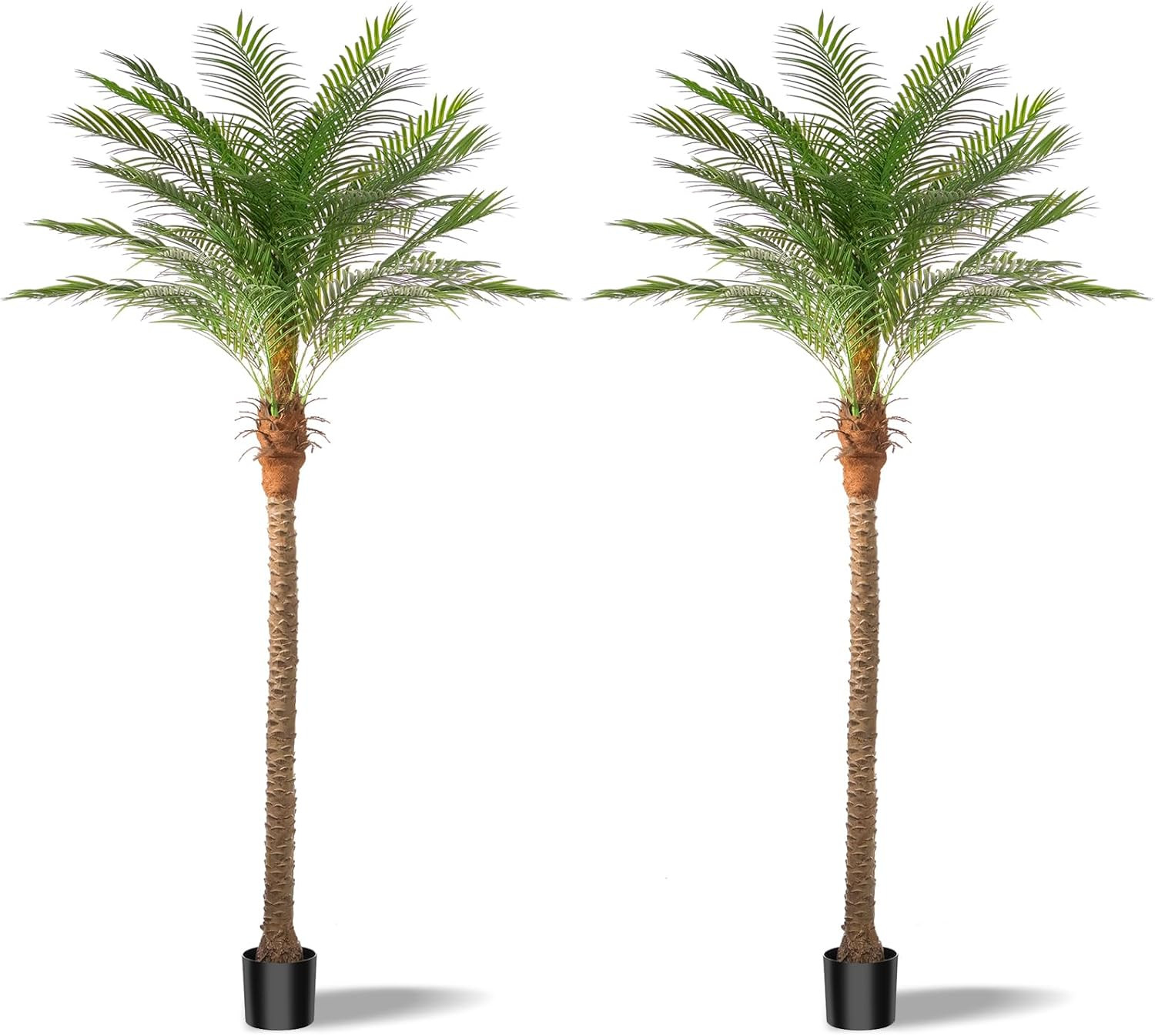 Artificial Phoenix Palm Tree 9Ft Tall 2 Set – Fake Large Tropical Tree with 21 A