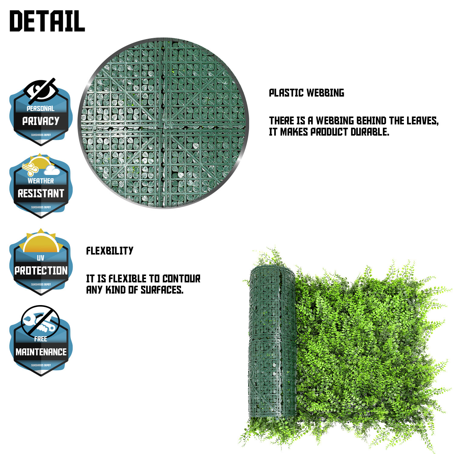 20″x20″ Artificial Faux Leaf Fern Fence Screen Wall Decor Panel With Cover Back