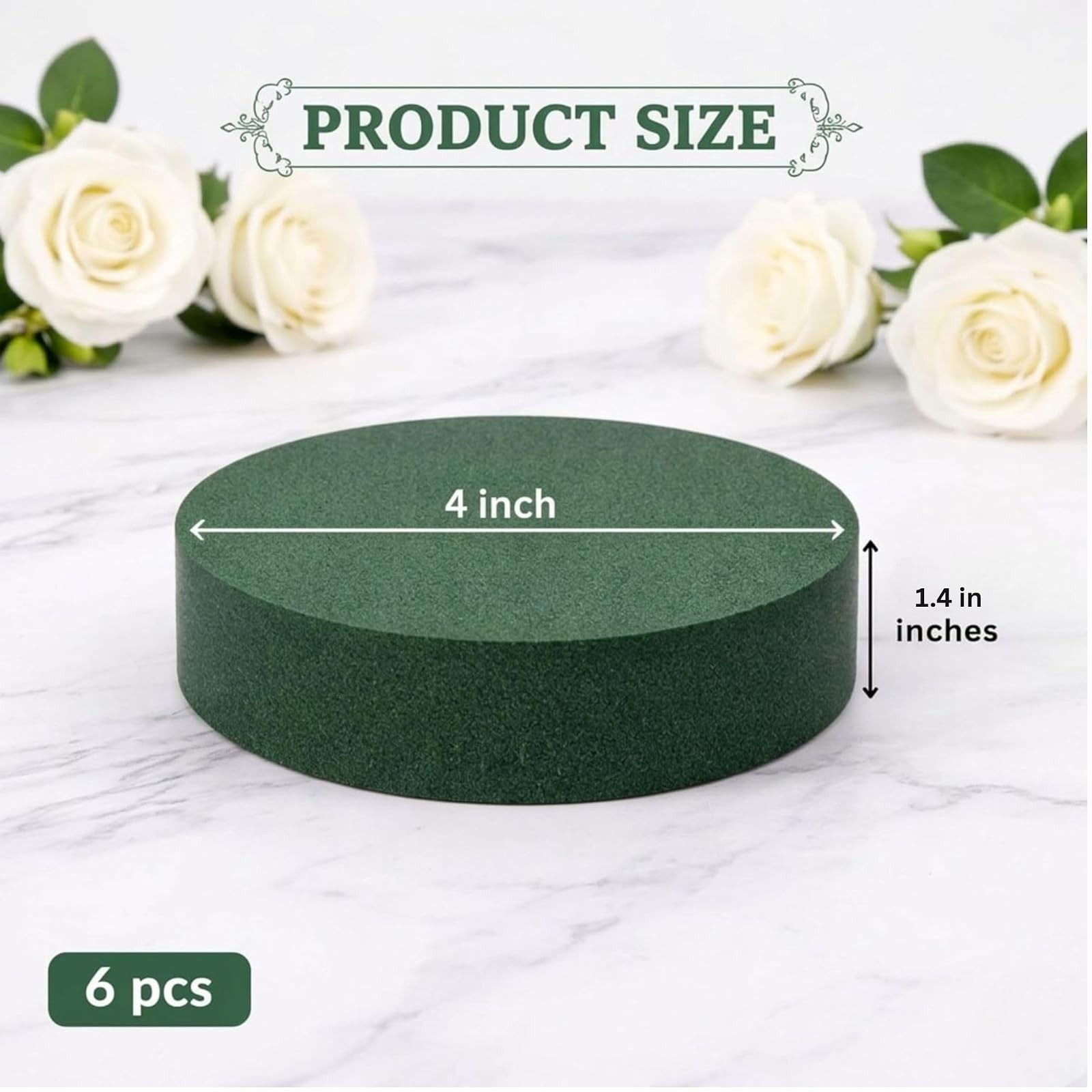 Green Floral Foam Round Blocks 4 Pack