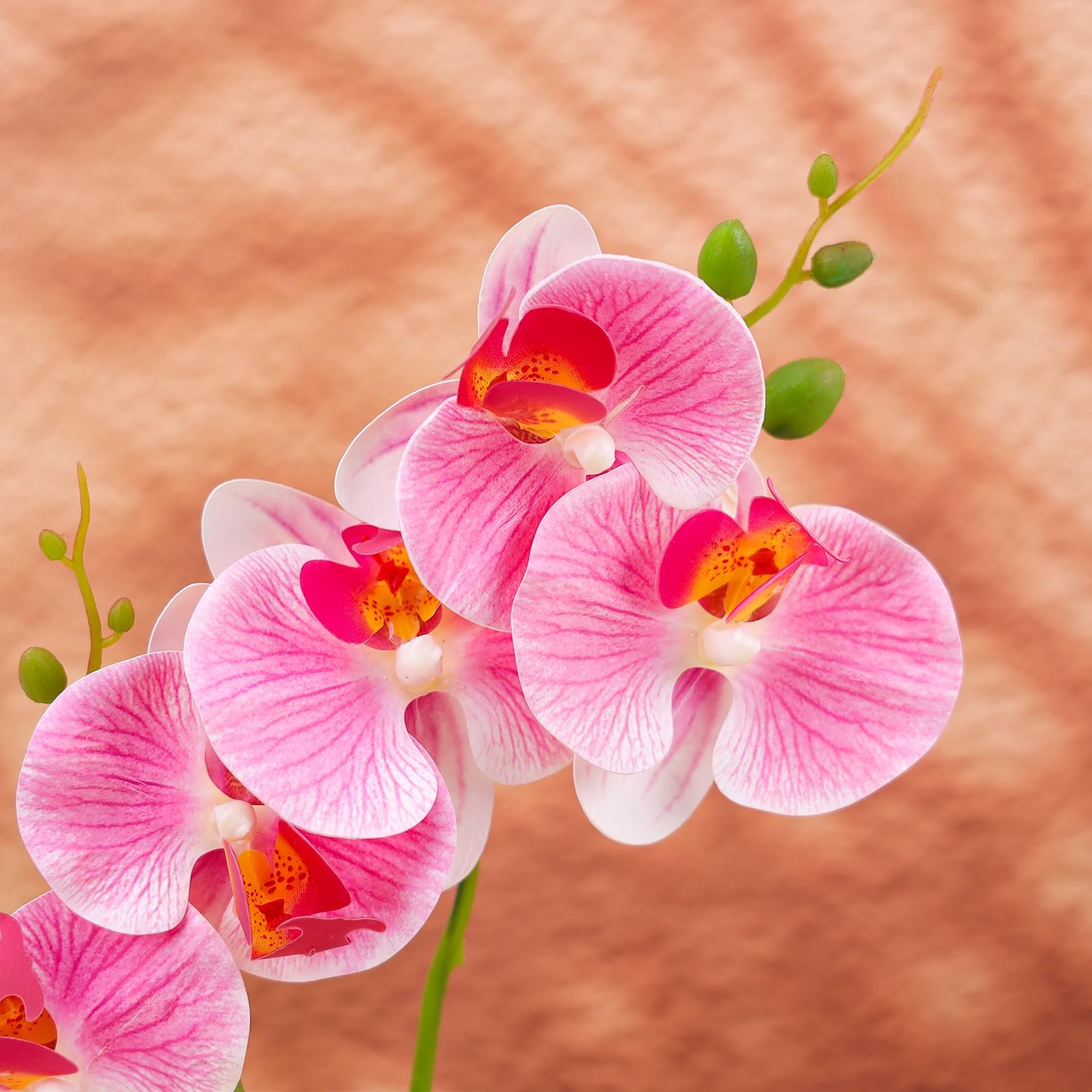 16.5 Inch Pink Fake Orchids Flowers in Pot Artificial Orchid Flowers Potted P…