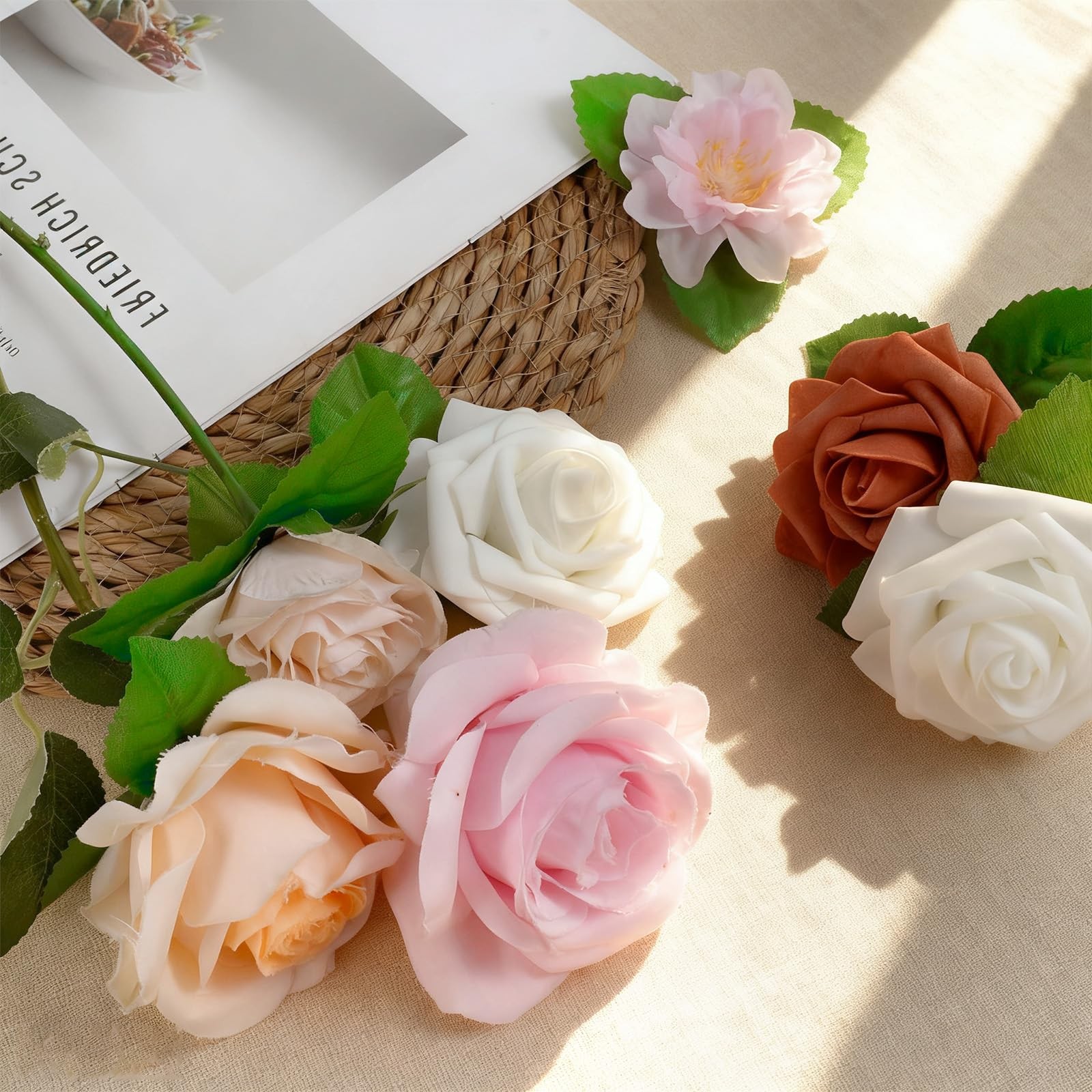 200 Pcs Artificial Green Leaves 3.74 inch Rose Flower Leaf Fake Green Leaves …