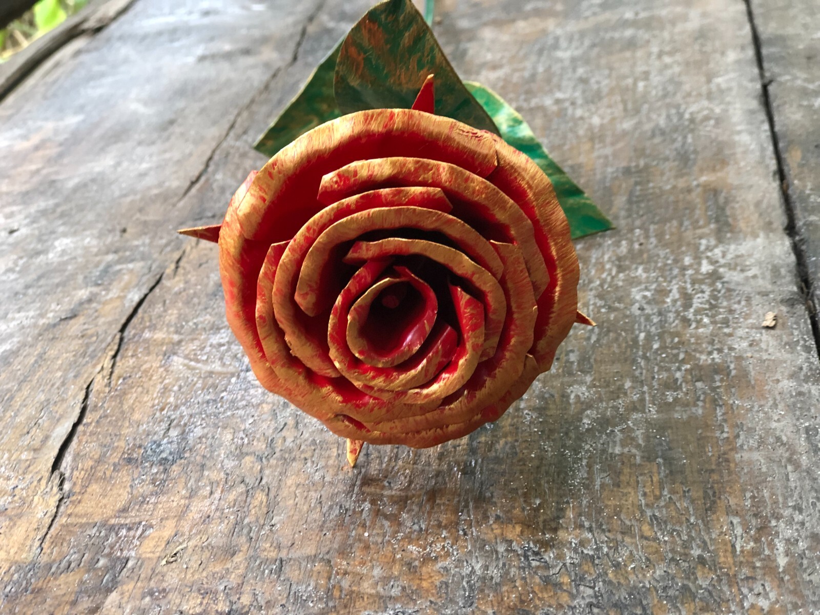 flower rose golden color dekoration floral metal roses steel for a gift