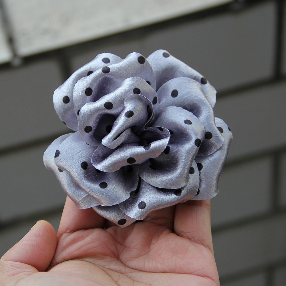 9cm New Three-dimensional Rose Flower polka dot rose headwear accessories