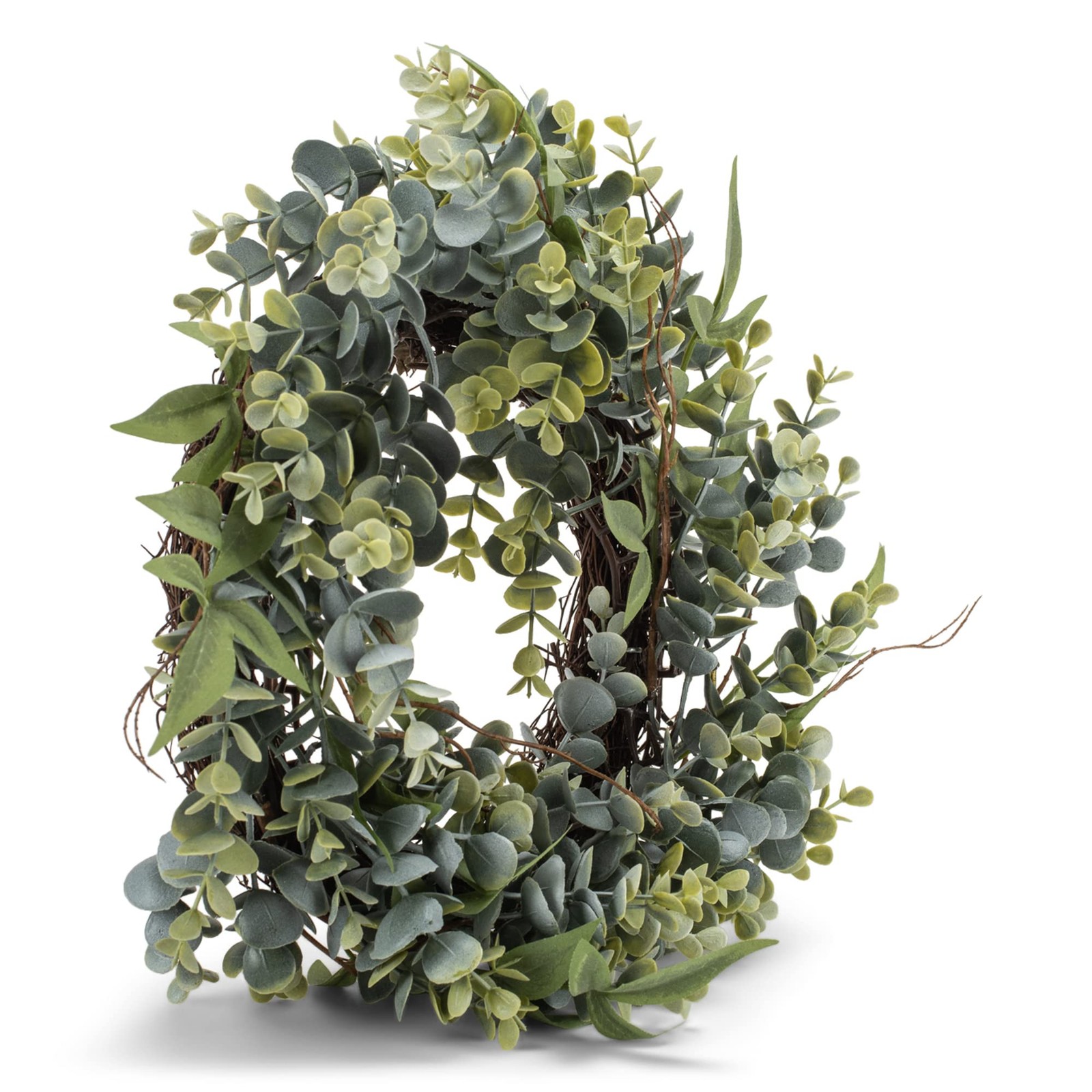 RAZ Imports Boxwood 14″ Eucalyptus and Berry Mini Wreath-Candle Ring