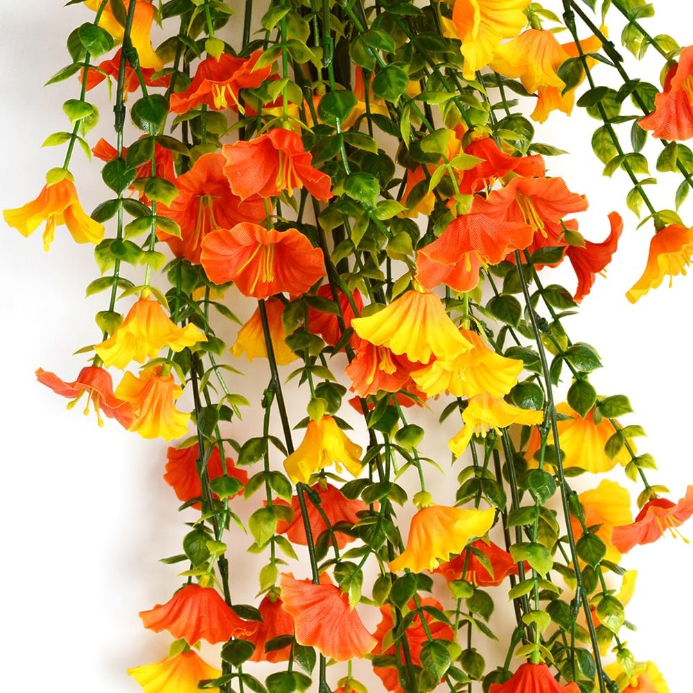 Artificial Fake Hanging Flowers Plants 2pack Faux Silk Daisy with Eucalyptus …