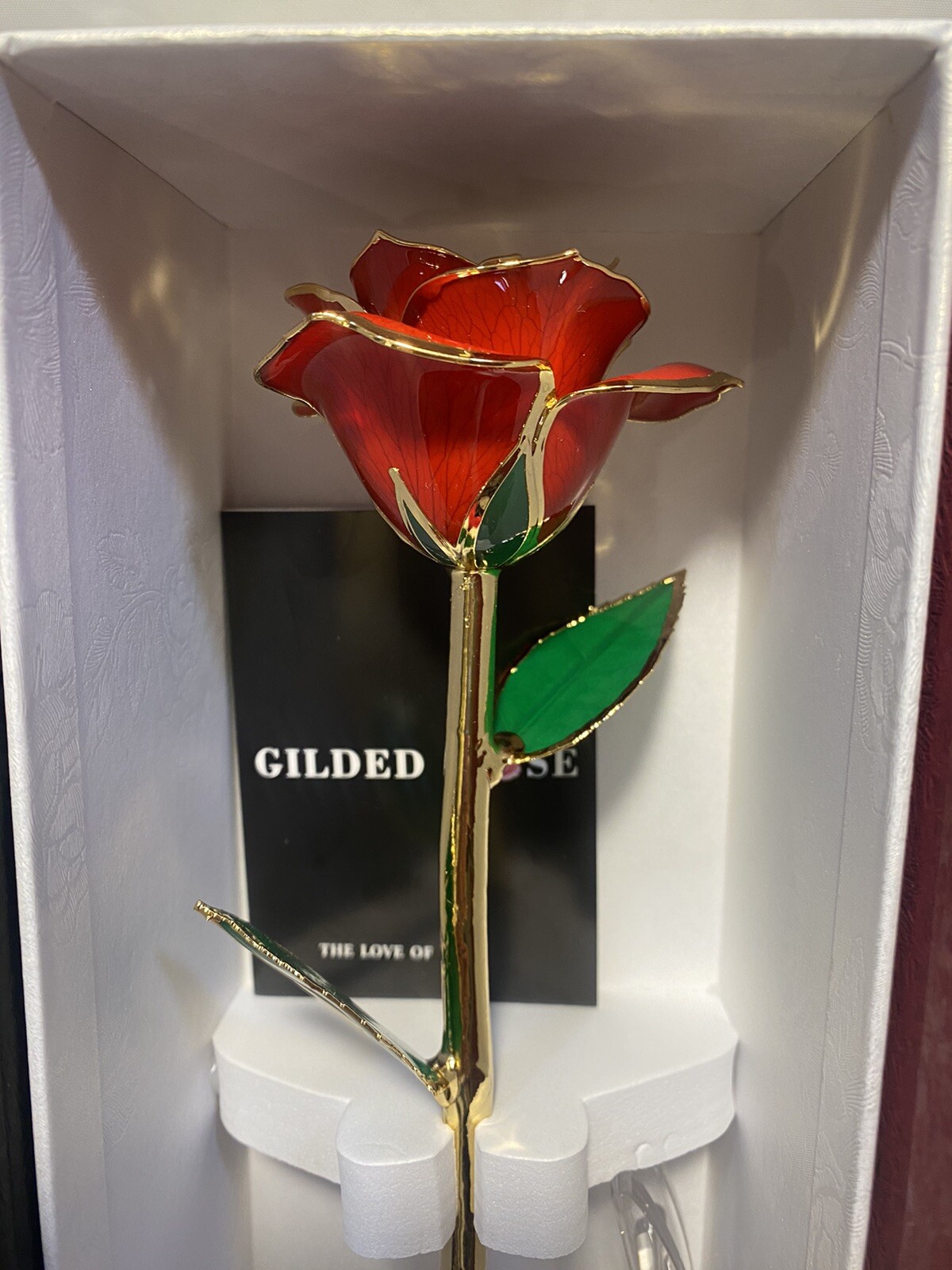 Gilded Rose Red Rose Love Gift Gold Tips Love