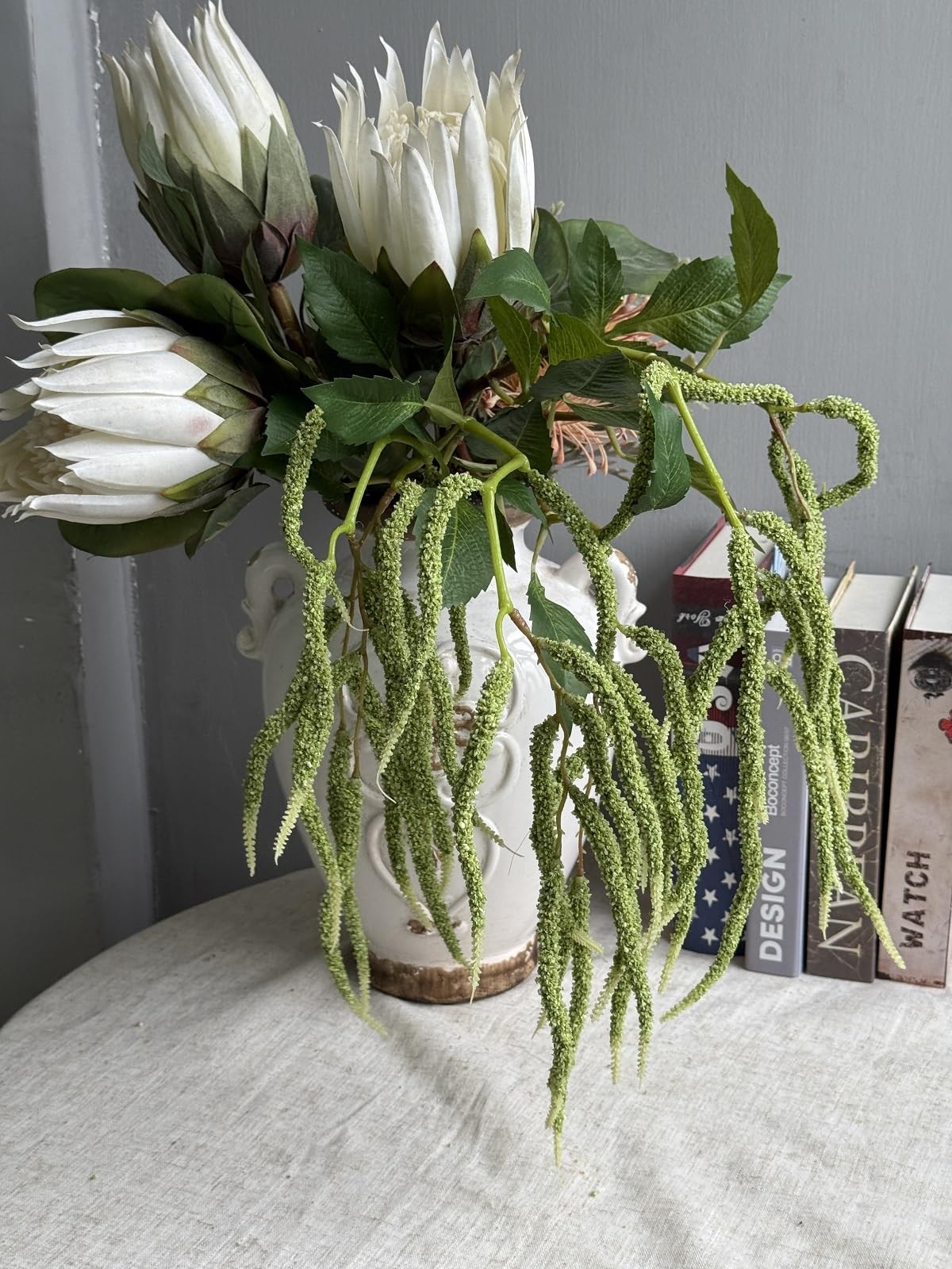 3Pcs Artificial Amaranthus Flower Fake Hanging Green for Wedding Bouquets Hom…