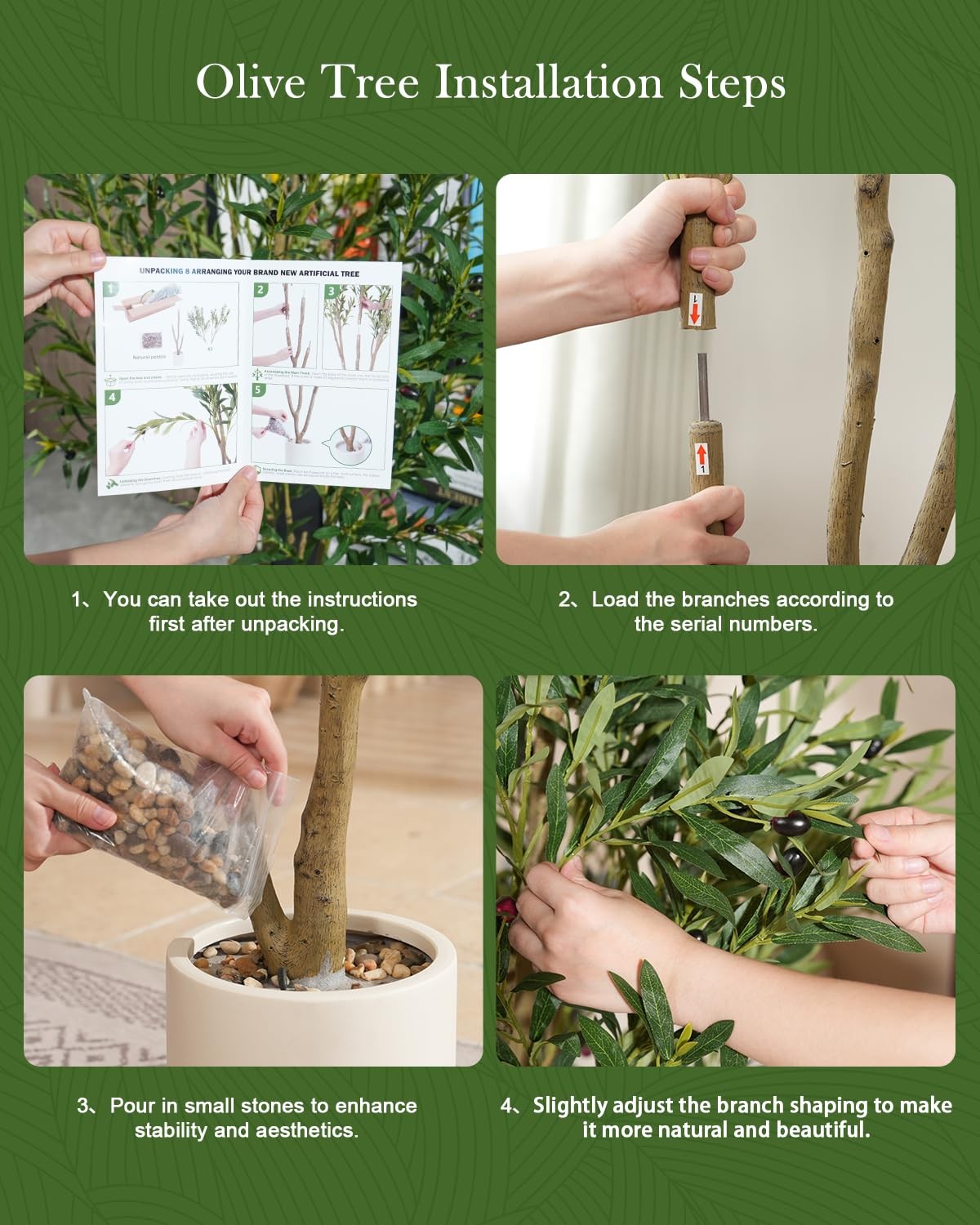 Olive Tree 7FT Fake Tree Faux Plants Indoor with Pot Artificial Tree Nearly N…