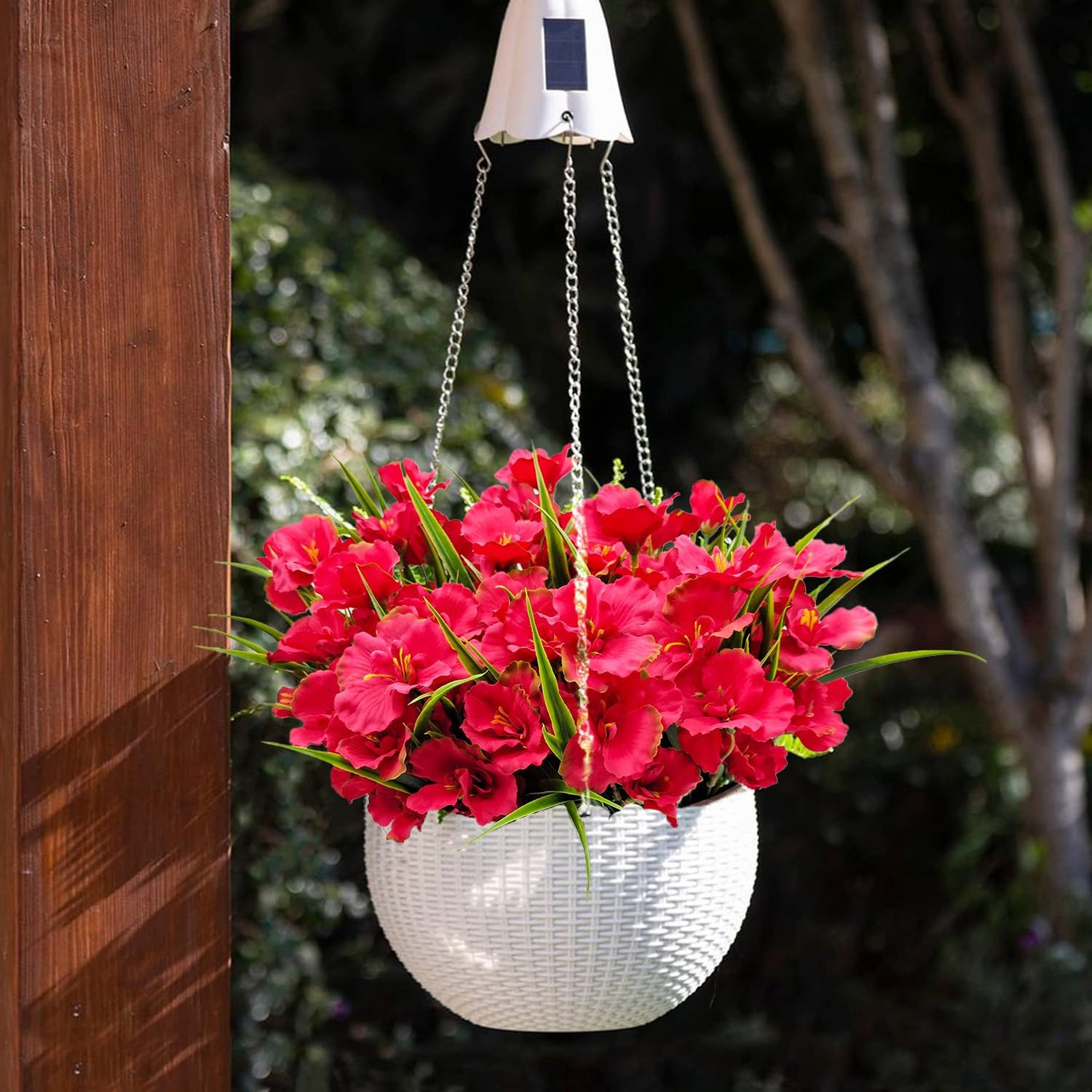 8 Bundles Artificial Hibiscus Flowers for Outdoor Faux UV Resistant Fake Silk Pl