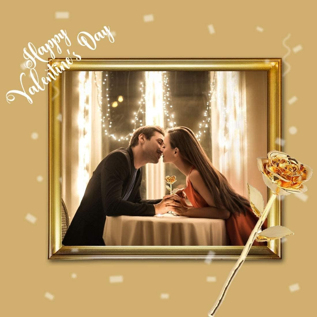 24K Gold Rose for Her, Eternal Love Real Golden Plated Preserved Eternal Rose Fl