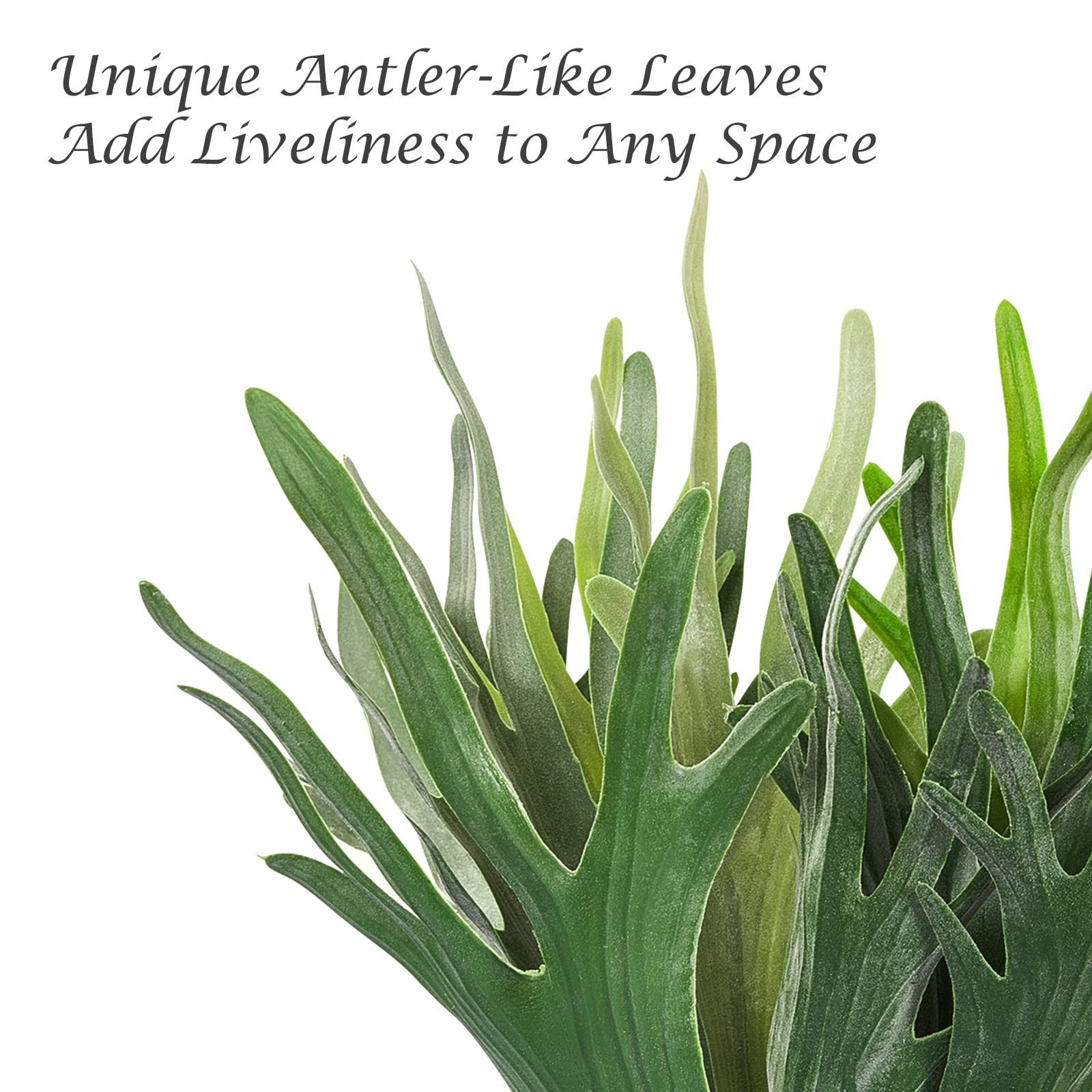 Artificial Staghorn Fern Plants Without Pot-21 Inches, Unique Waterproof Faux…