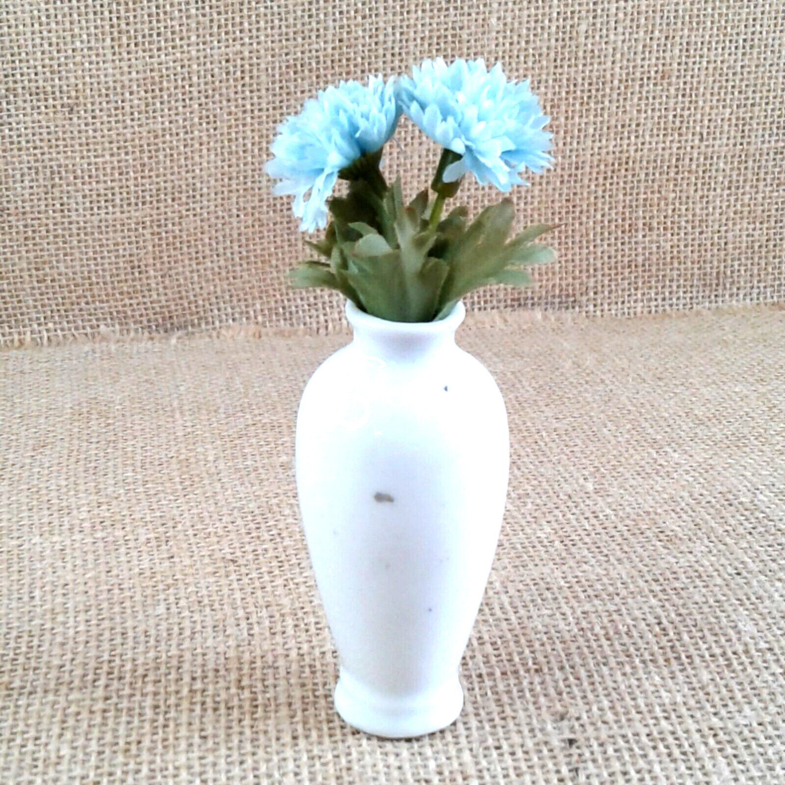 Soft Blue Floral Decor Original Porcelain Vase Country Chic Special Gift 1445