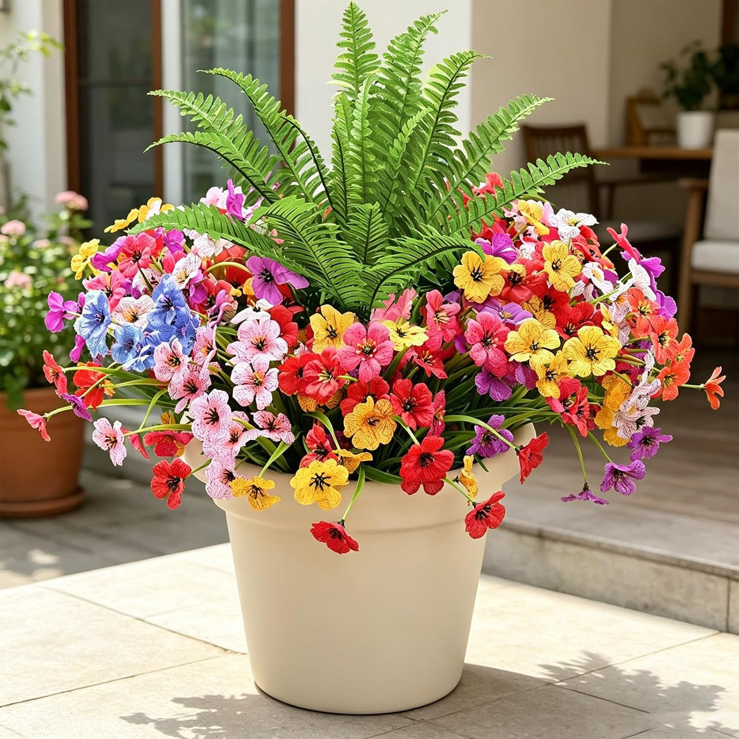 UV Resistant Artificial Flowers – 33 Pcs Waterproof Outdoor Decor for Garden & P