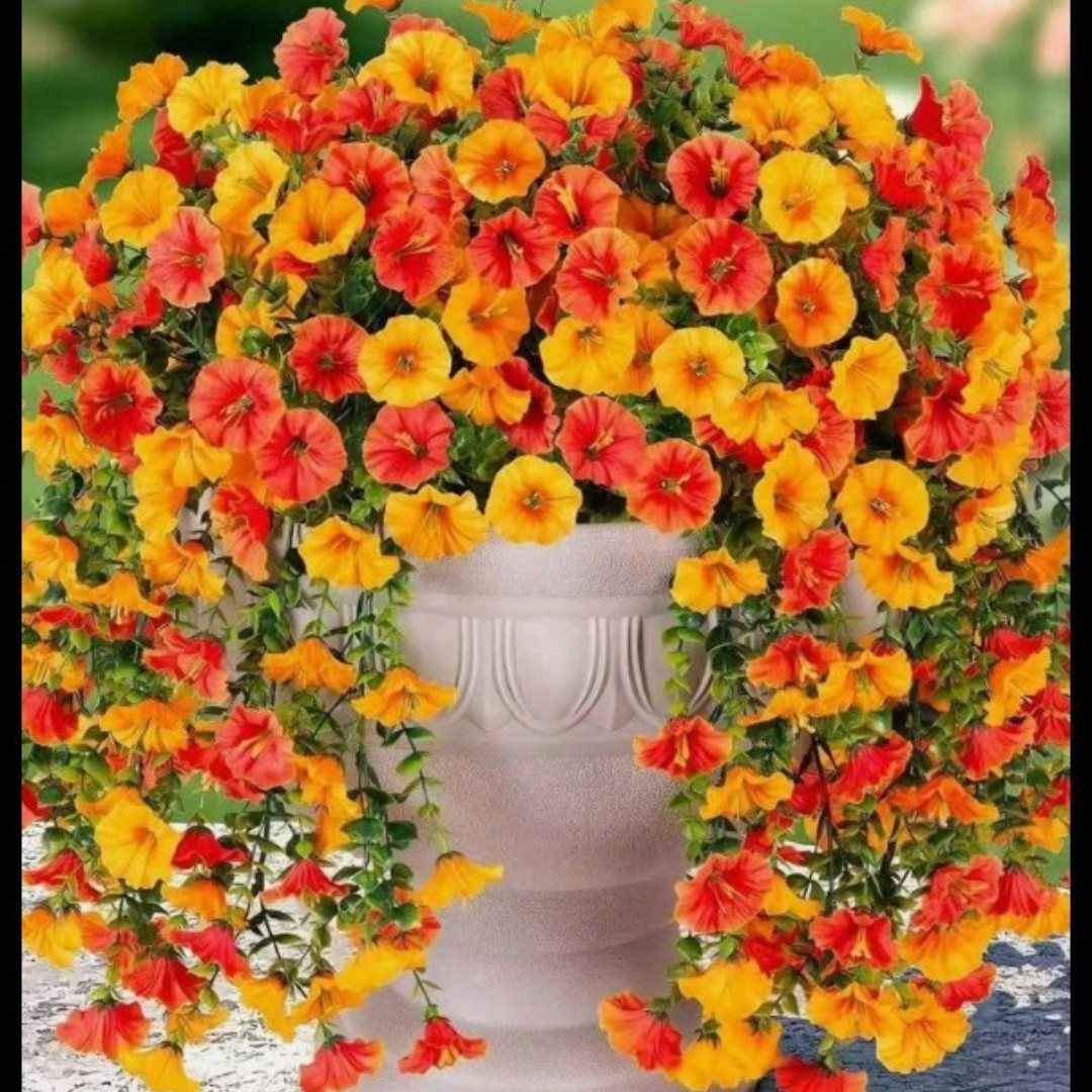 2PCS Artificial Morning Glory Vines UV Resistant Hanging Flowers Decor