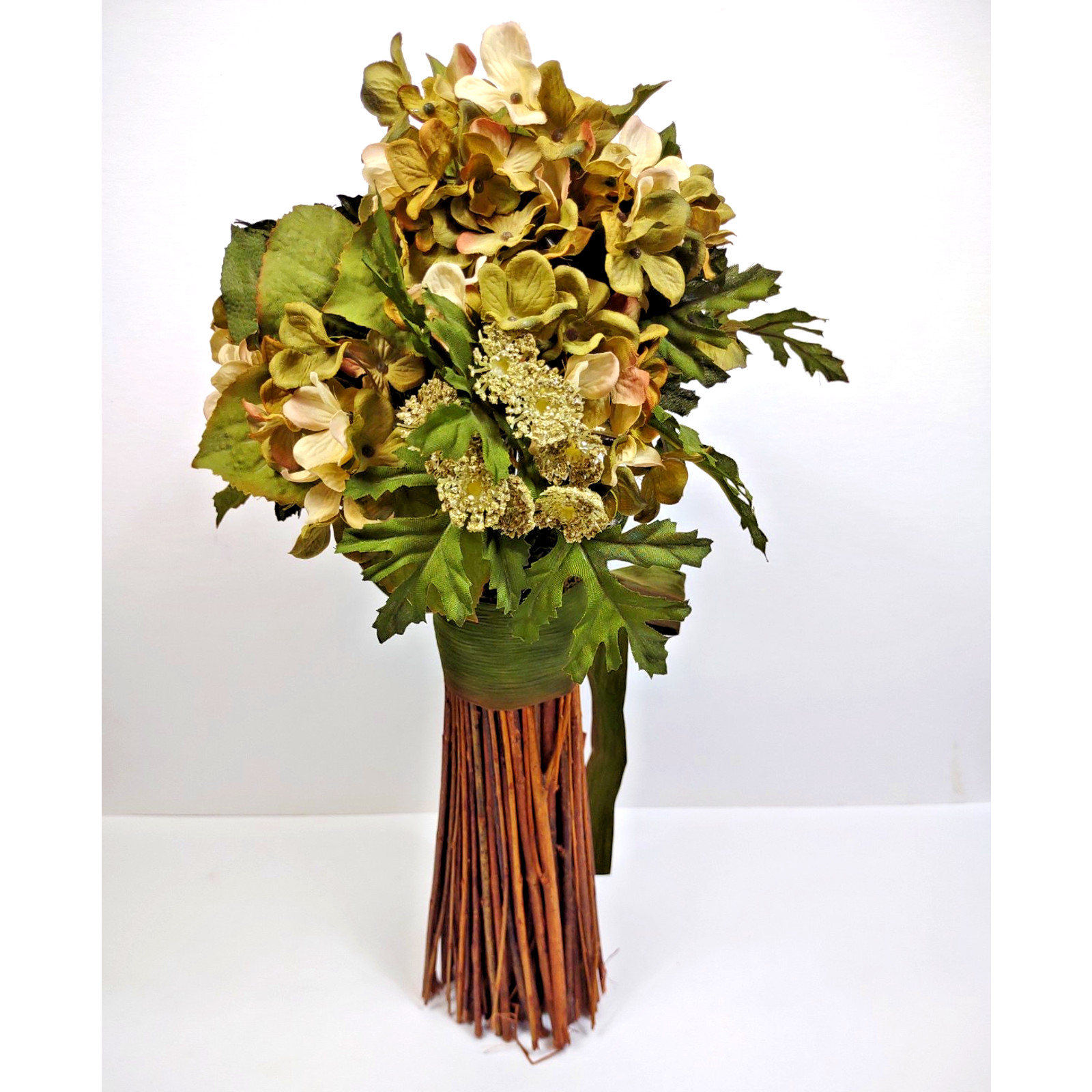 Preserved Decorative Realtouch Hydrangea Standing Topiary Plant 17″ Greenery