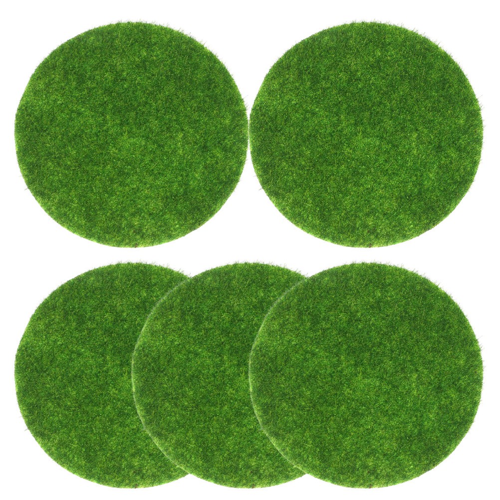 5 Pcs Artificial Mini Landscape Realistic Moss Rug Fake Grass Patio