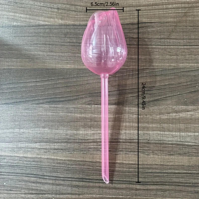 Pink tulip plant watering balls, suitable for indoor and outdoor plants