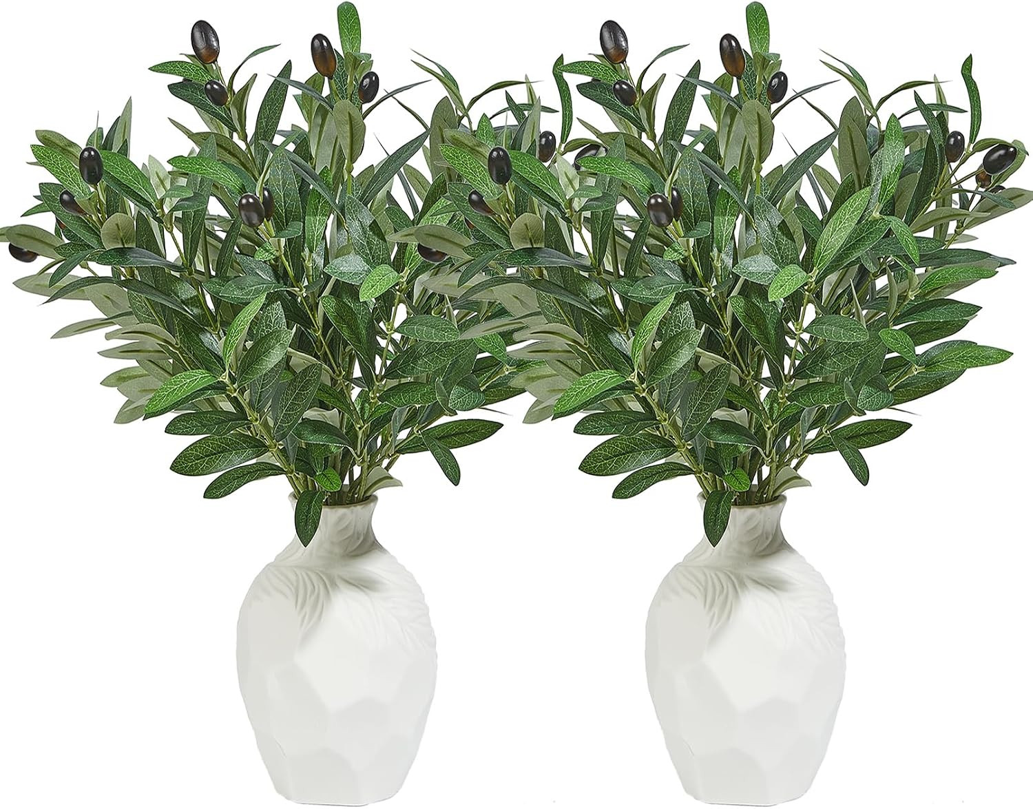 2 PCS 39 Inch Faux Olive Branches Artificial Flowers Greenery Stems | Olive Tree