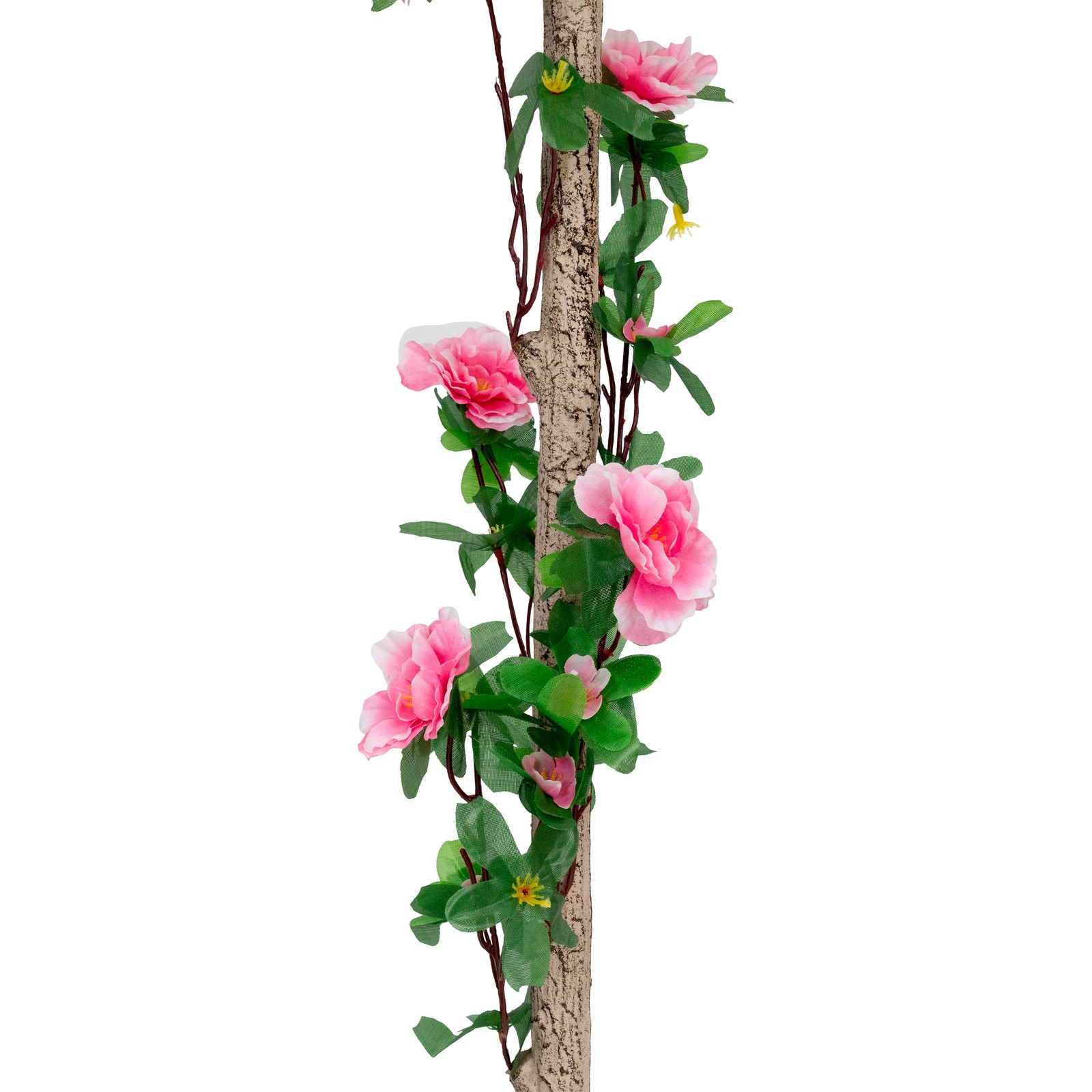 4.5′ Potted Artificial Azalea Flower Tree – Pink – 4.5′