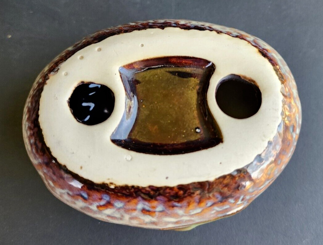 LOVE floral faux rock decor glossy home or gift ceramic glazed oval shape