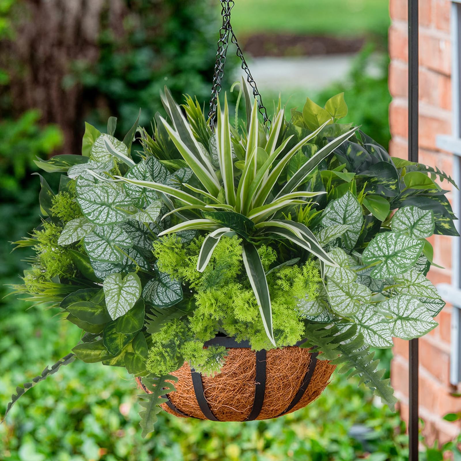 18 Bundles Artificial Greenery for Outdoors, Artificial Outdoor Plants UV Res…