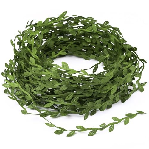 65 Ft Vine Ribbon, Floral Decorations Green Leaf Ribbon Decorative Fake