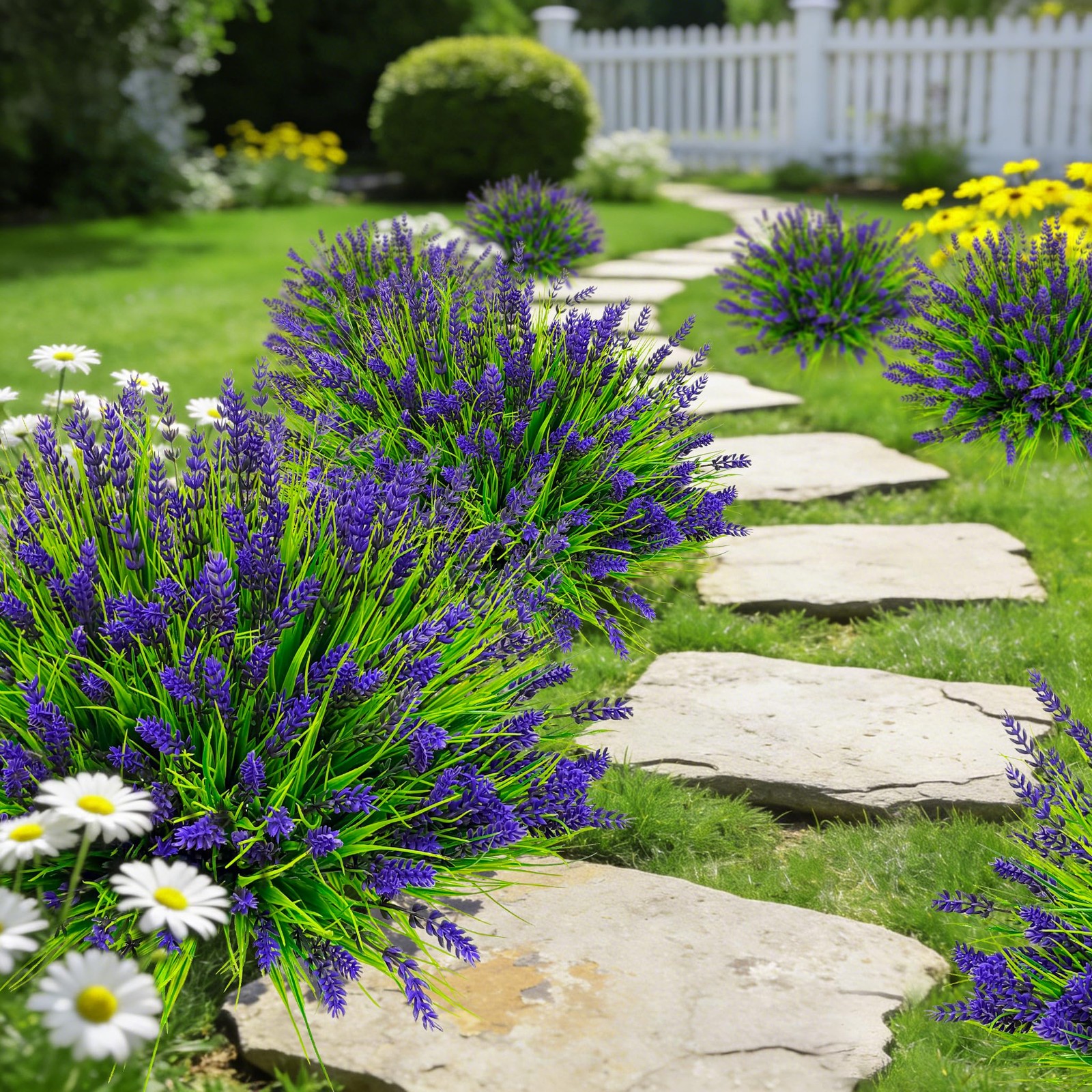 24 Bundles Artificial Plants Outdoor, Fake Lavender Flowers UV Resistant Faux…