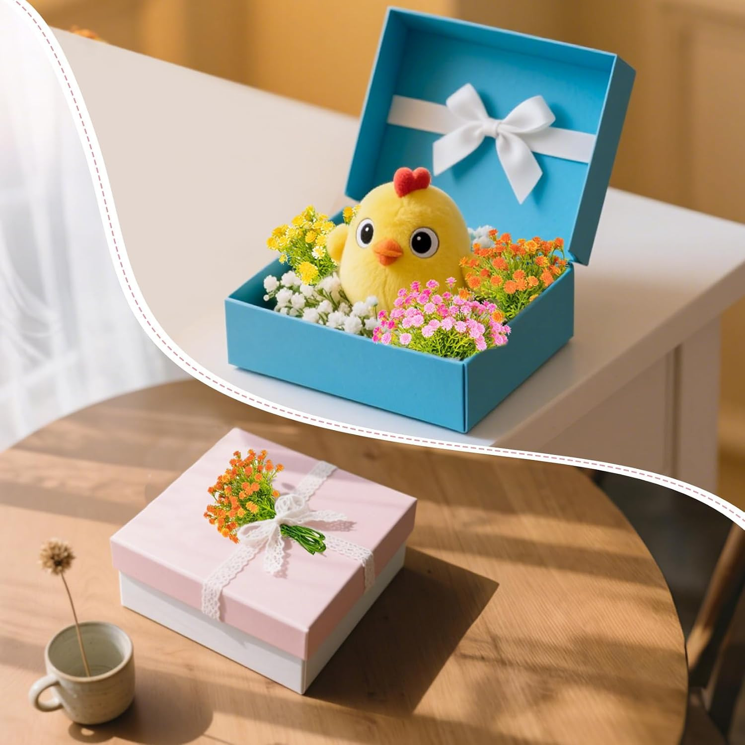 RAINFLOW Baby Breath Flowers Artificial Bulk – 100 Mini Artificial Flowers | Min