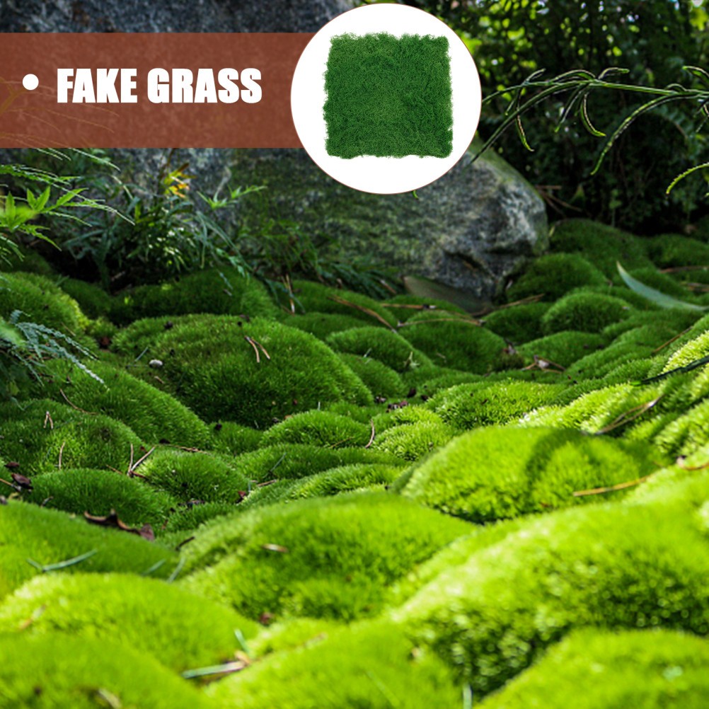 Pack of Mini Garden Artificial Moss Durable Green Turf for Photo Props
