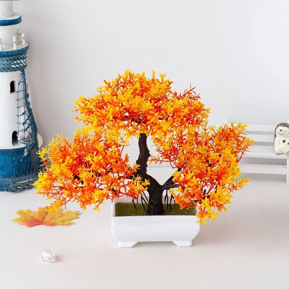 Artificial Potted Bonsai Tree Fake Plant Desktop Home Office Table Decor