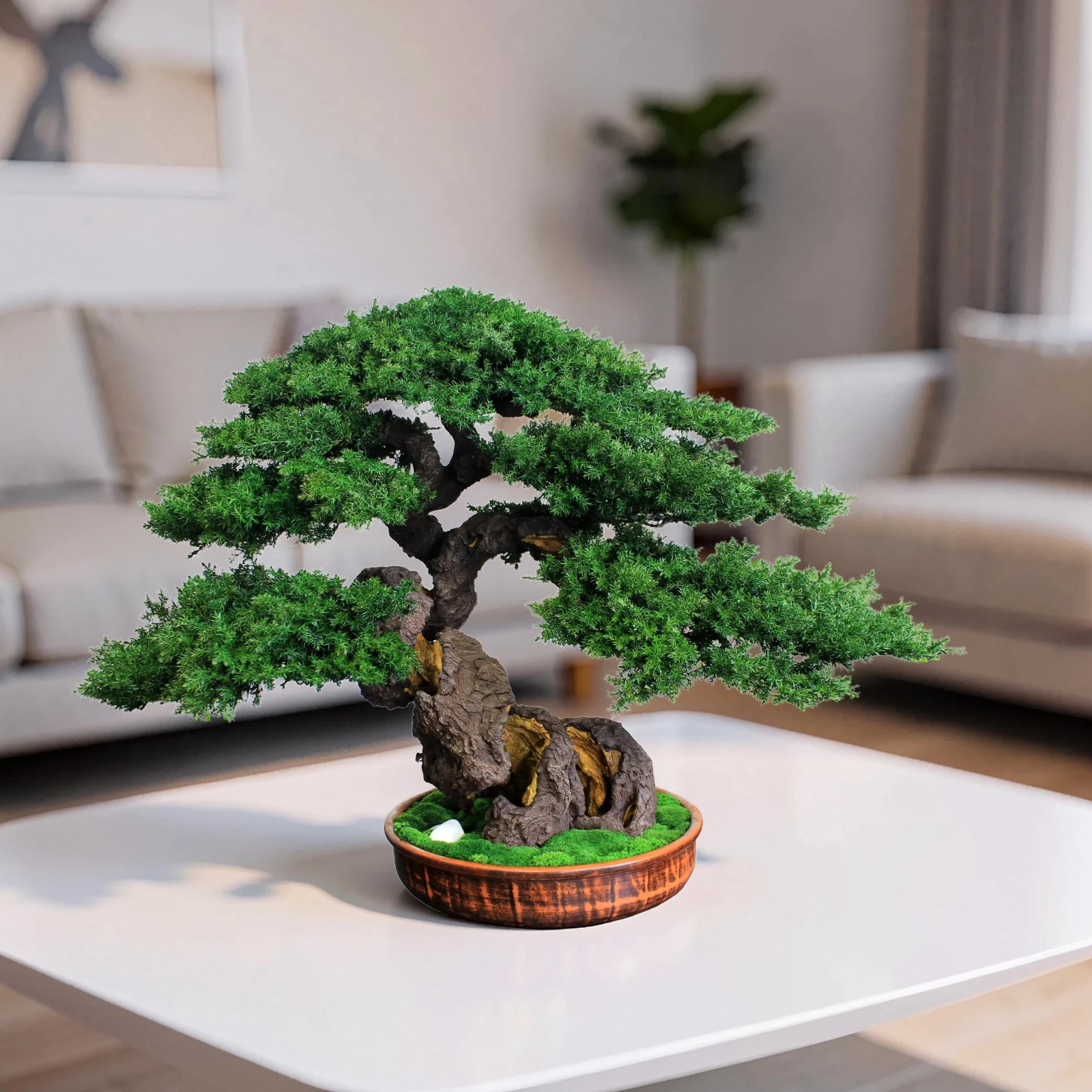 Artistic Preserved Bonsai Tree – Handmade Juniper Decor Sculpture. 49 cm / 19.3″