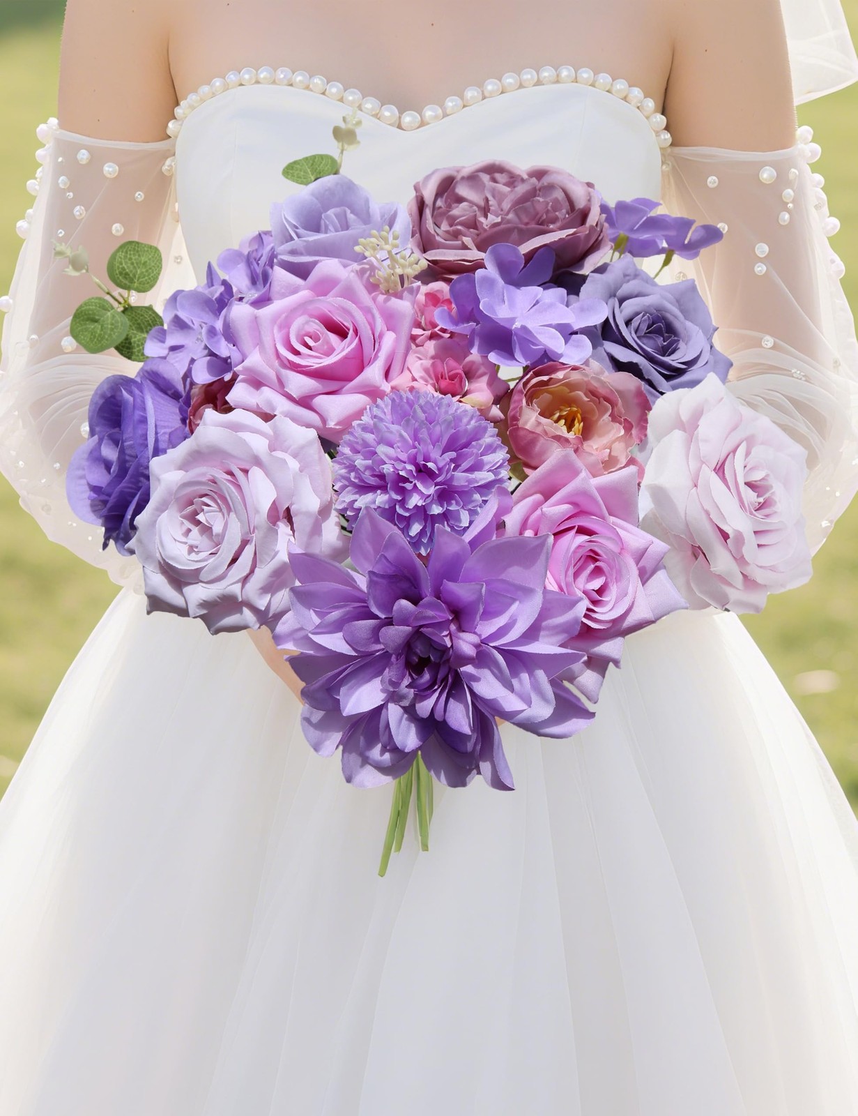yuagolle Purple Silk Artificial Flowers Bulk Boxed Set