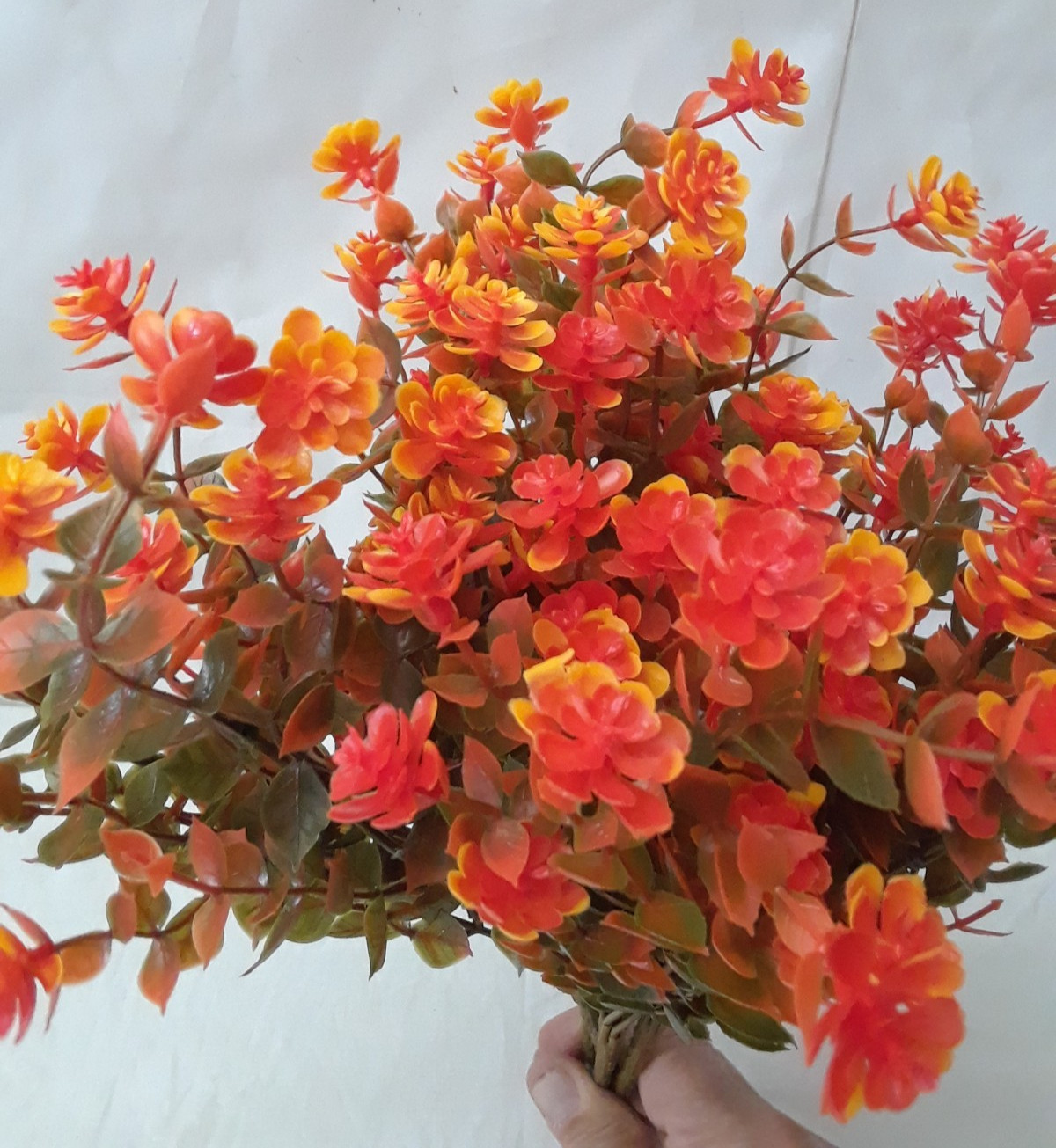 Lot of Four Dried Orange Flowers Decor for Home Deco Art Projects 12″ Bunch