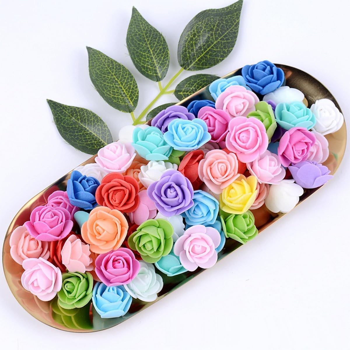 200Pcs 1.37 Inch Mini Artificial Rose Flowers Heads PE Foam Fake Rose Heads f…