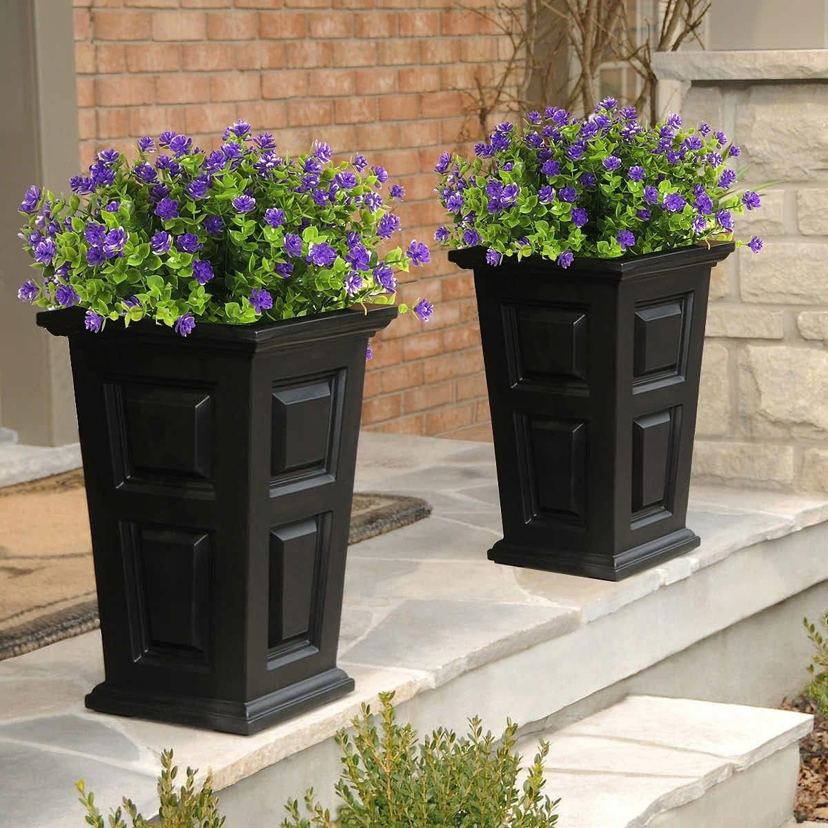 Lifelike 12 Bundle Plastic Flowers: Purple Lotus with Eucalyptus for Home Decor