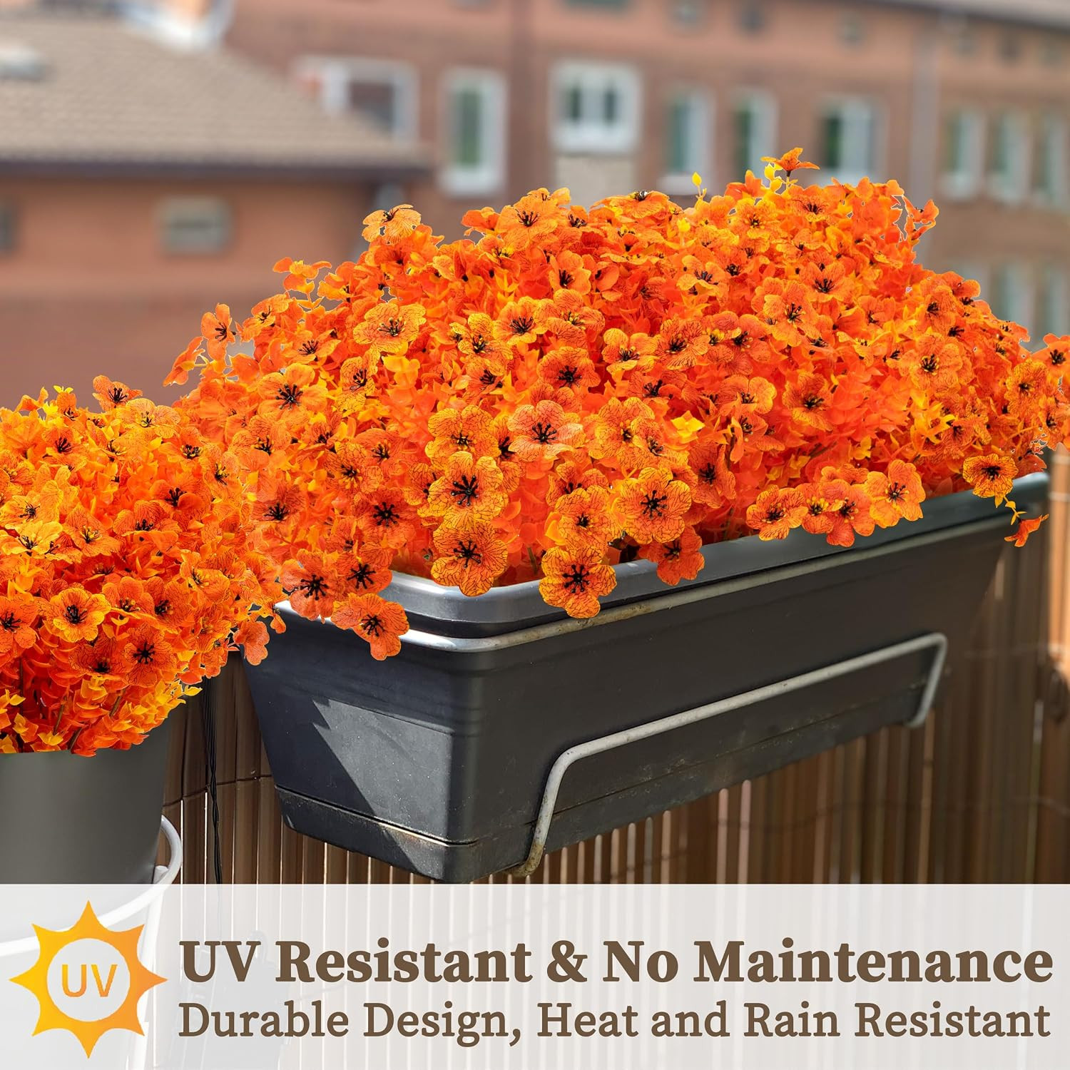 18 Bundles Artificial Mums for Outdoors/Indoors Faux Mums for Outdoor Planters,