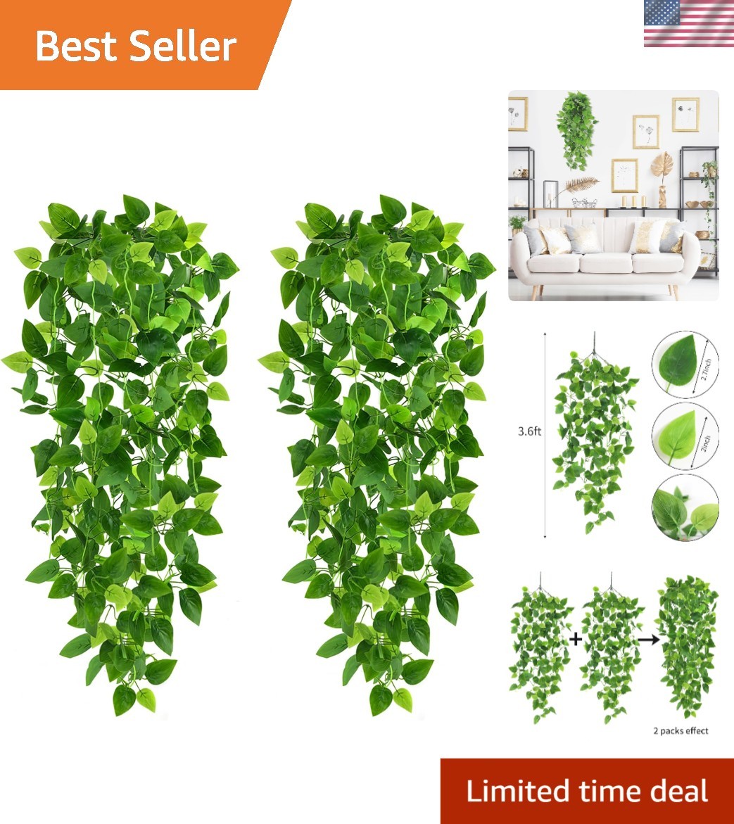3.6ft Artificial Ivy Hanging Plants – Elegant Indoor & Outdoor Decor (Pack of 2)
