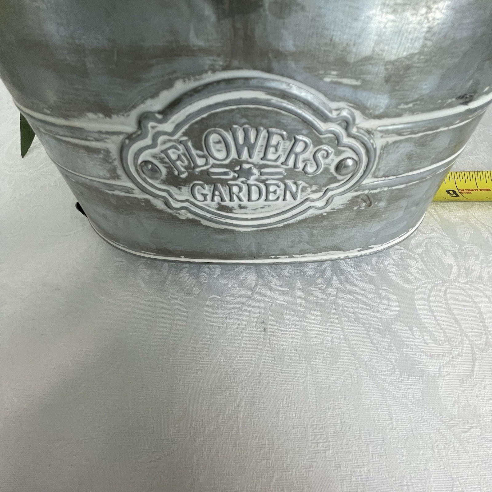 Artificial Floral Basket Arrangement Centerpiece Yellow Flowers in Metal Planter