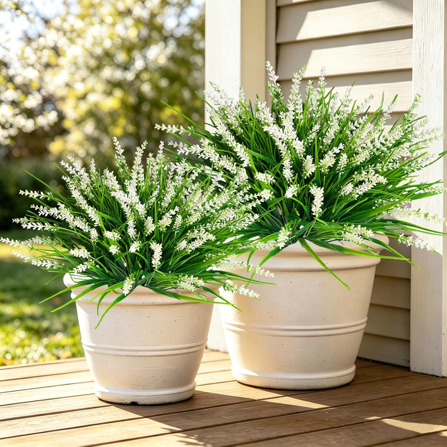 20Pcs Fake Plants Artificial Flowers Monkey Grass for Outdoors，Uv Resistant Real