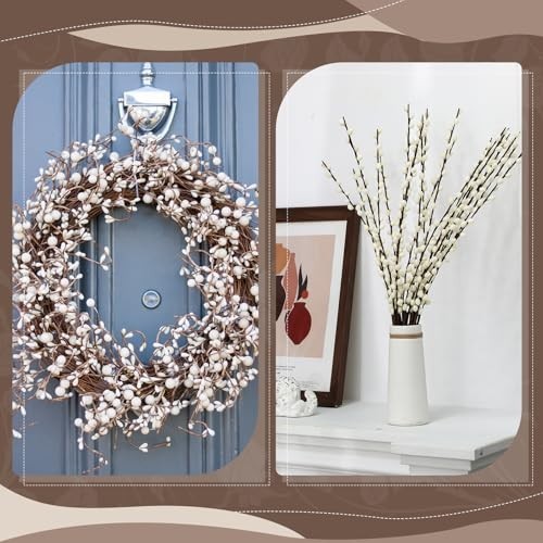 30 Stems 31.5″ Artificial Pussy Willow Branches – Faux Snow Flower Stems for Hom
