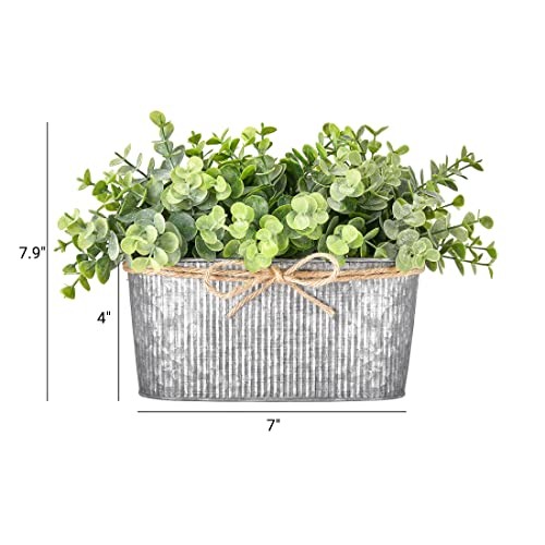 Artificial Eucalyptus Faux Plants Indoor for Farmhouse Home Decor Fake Grey