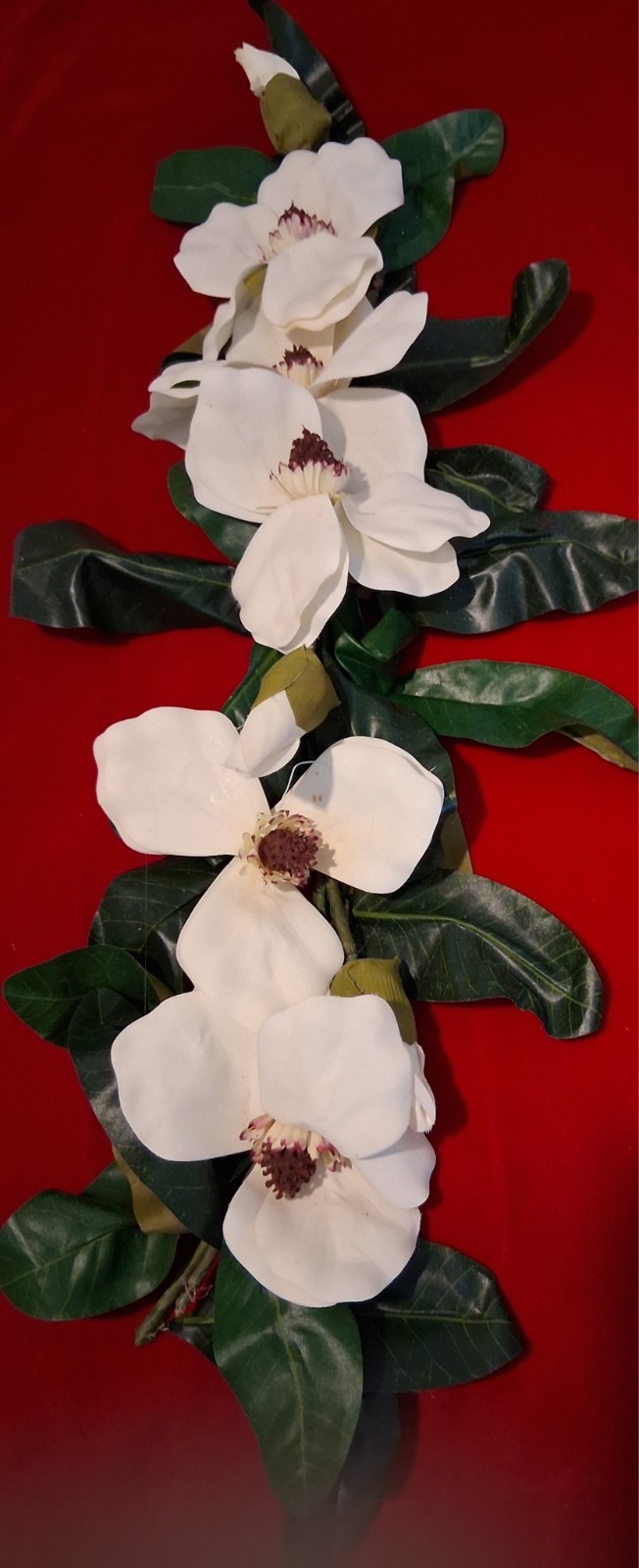 24″ WHITE MAGNOLIA SWAG ARTIFICIAL FLOWER HOME WEDDING CENTERPIECE DECOR