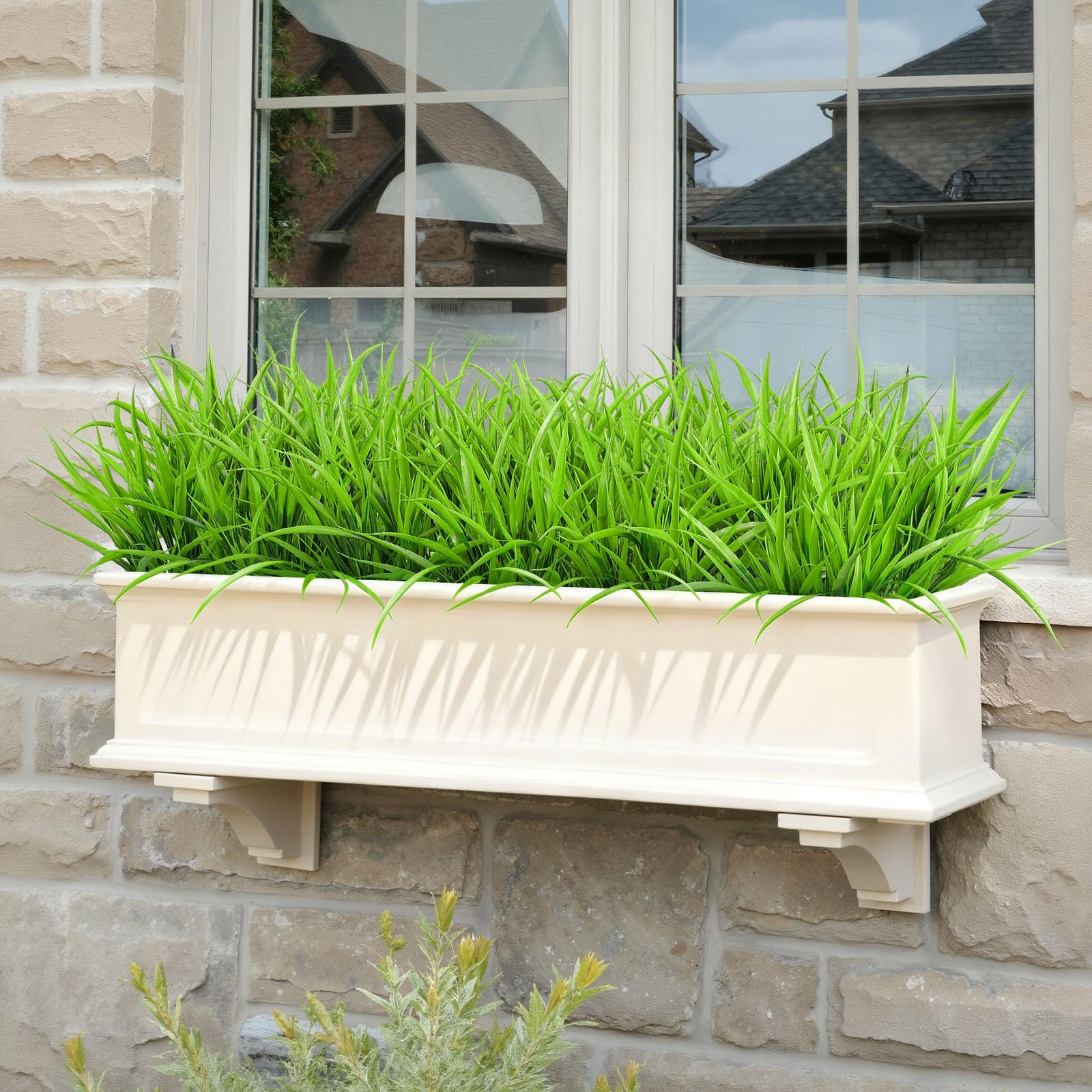 Artificial Plants 16 Pcs 15in UV Resistant Faux Greenery for Planters – Home