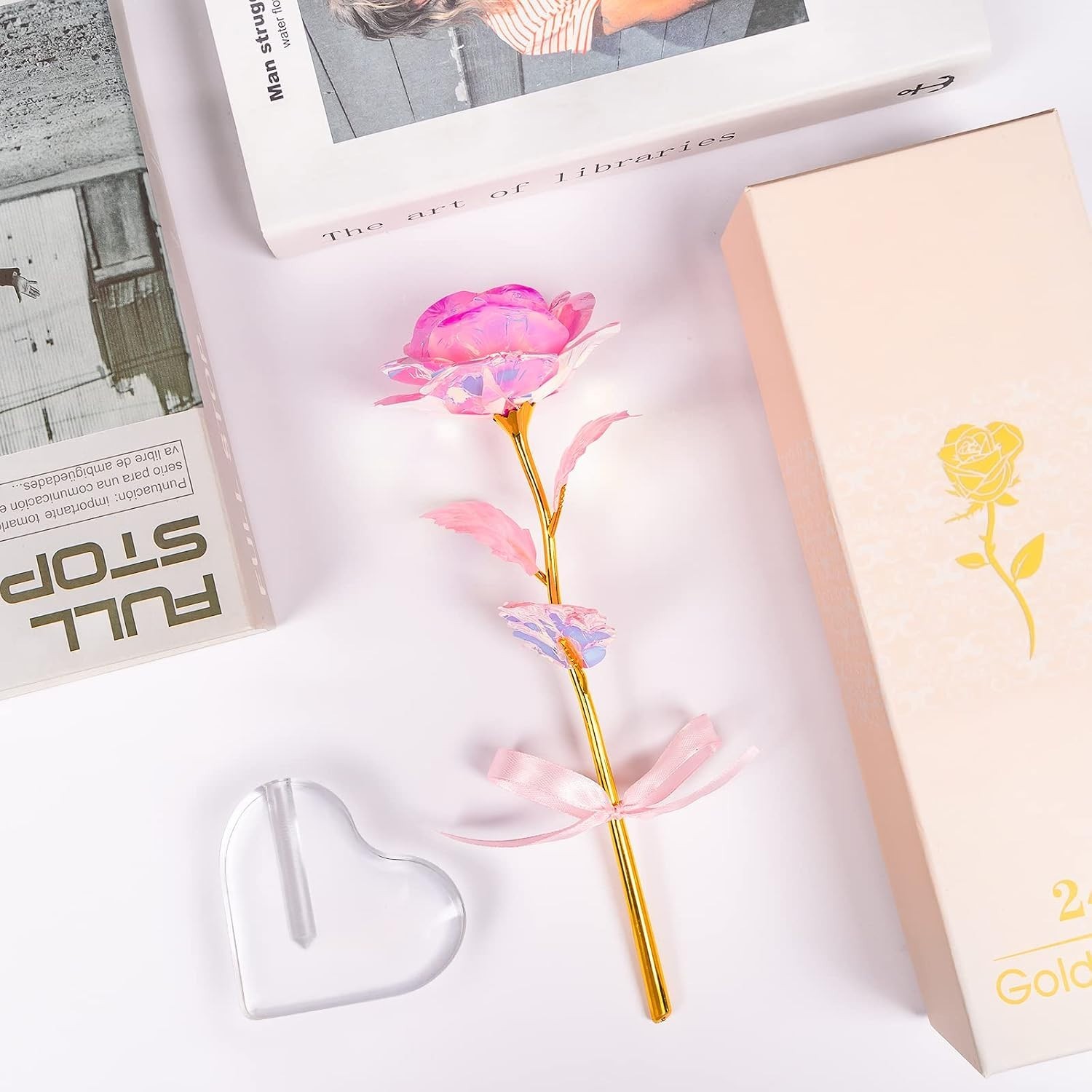 Luxurious Forever Rose in Heart Vase – Lasting Love for Mother’s Day and Beyond