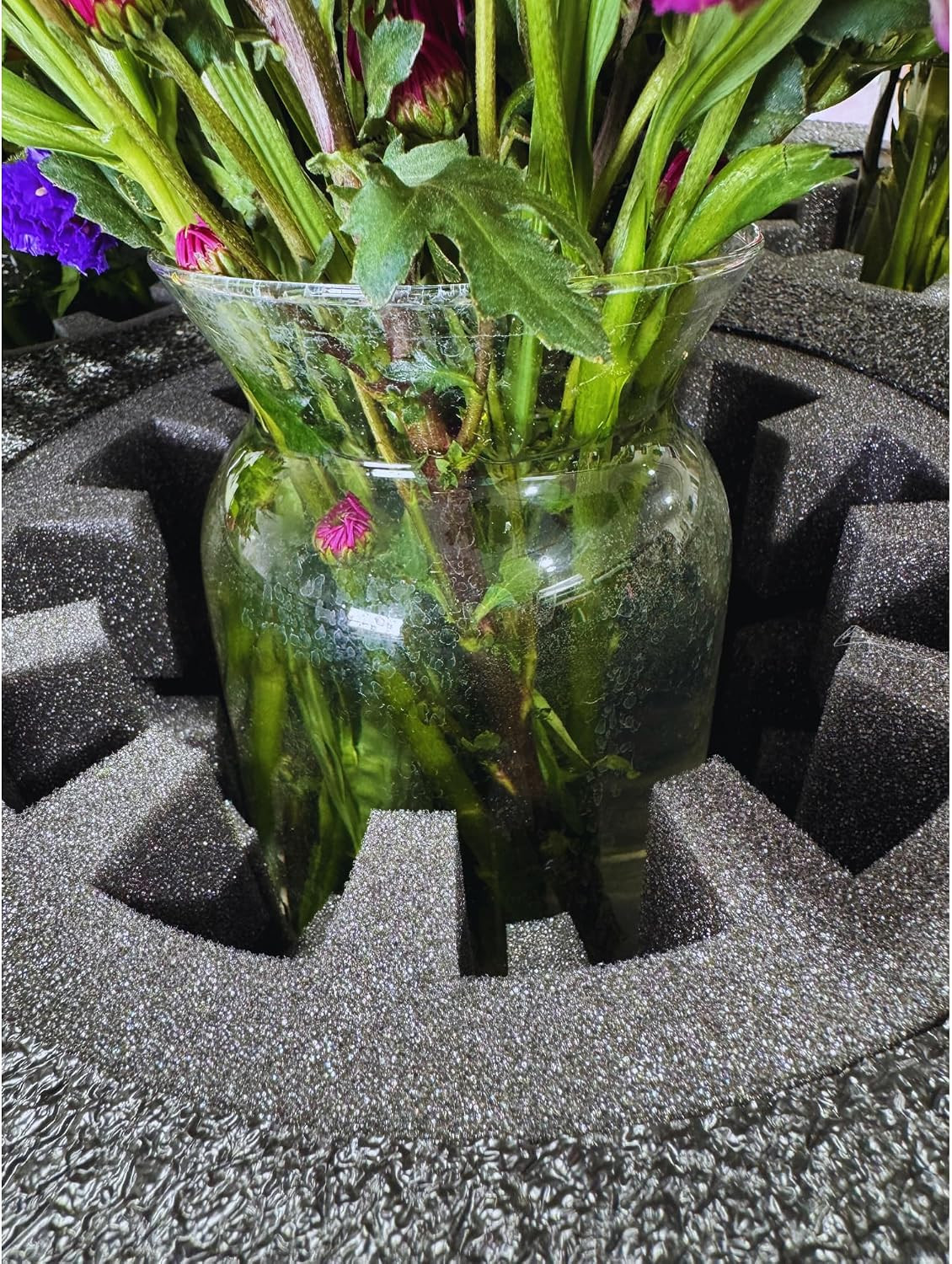 EPE USA Floral Arrangement Transport Tray, 5 Holes, 24 X 24 X 7 Inches, Black, A