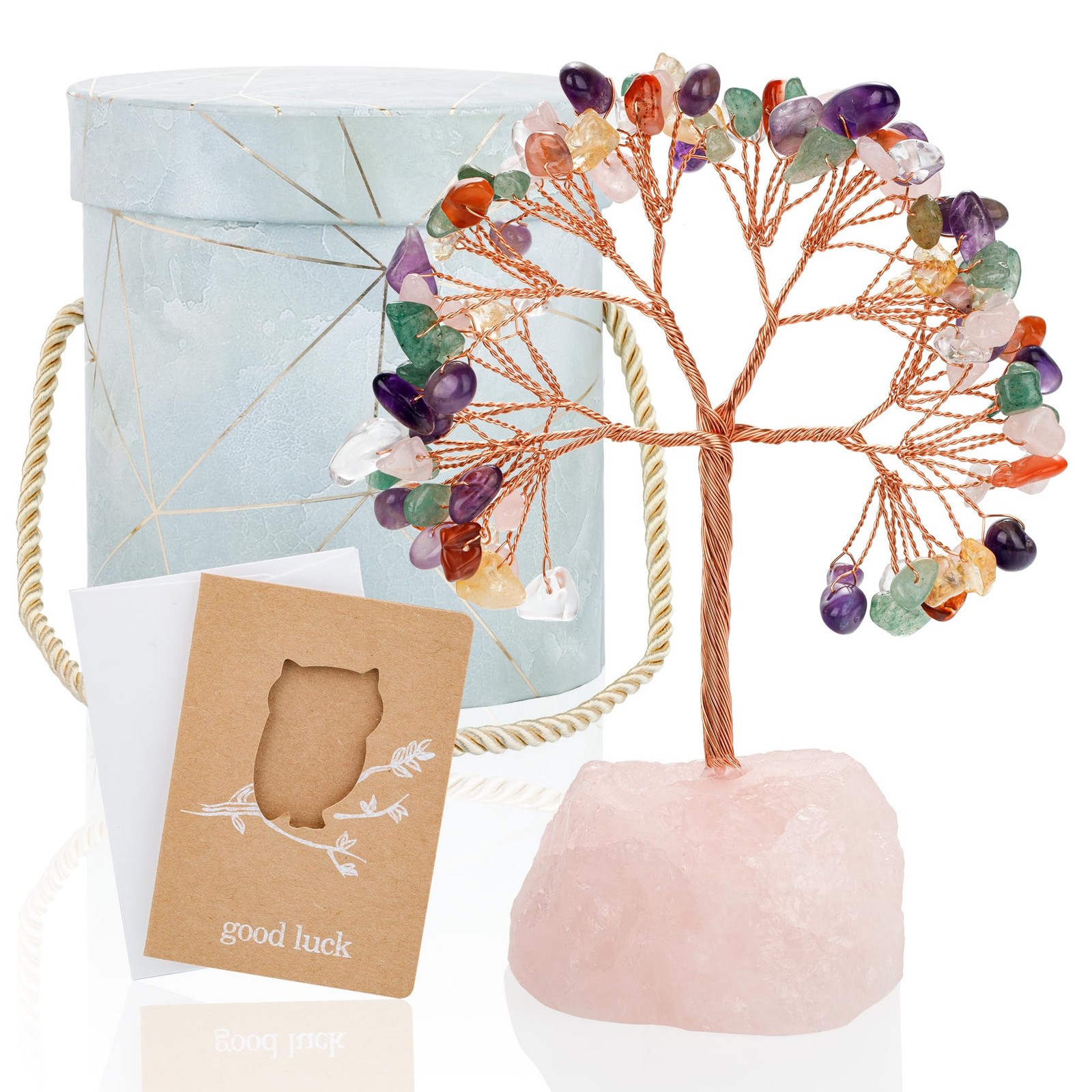 7 Chakra Healing Crystals Stones Tree of Life, Feng Shui Money Tree,Little Fa…
