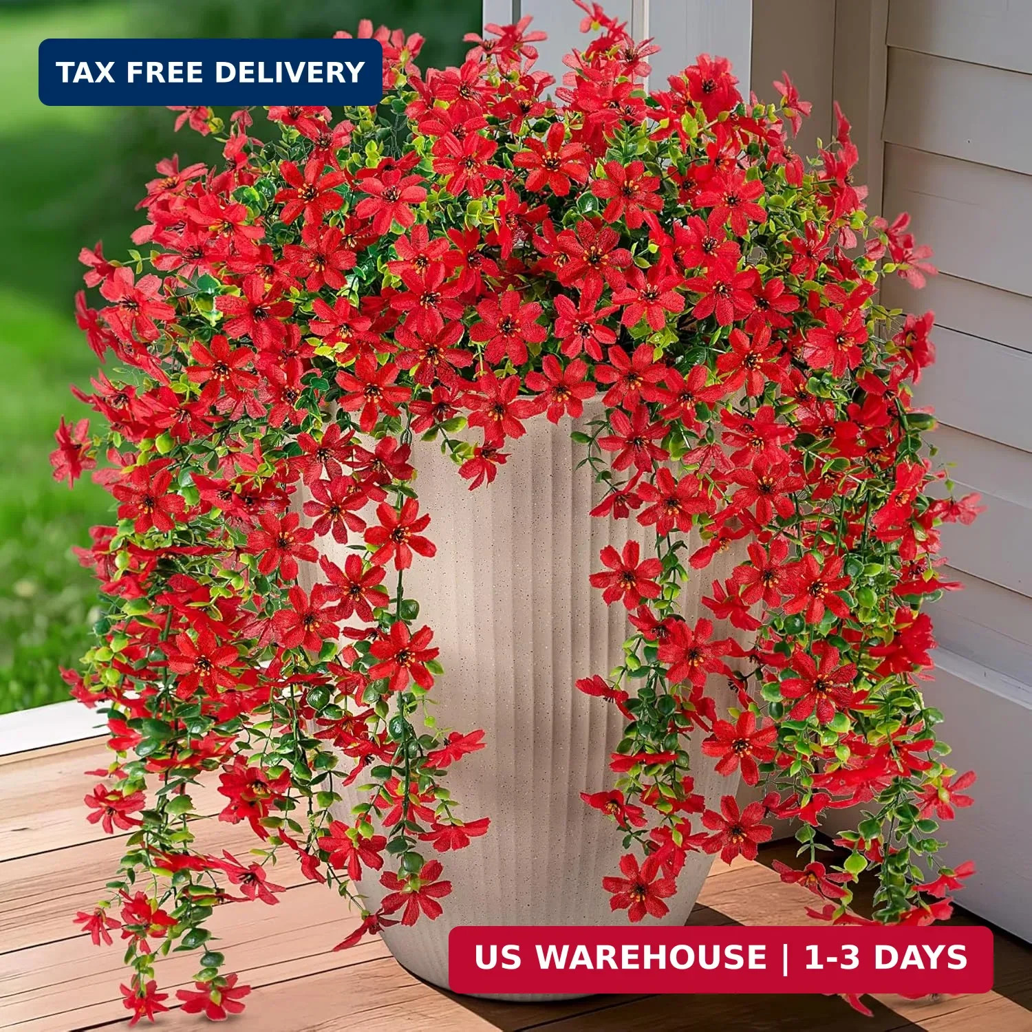 Hrobek 2 PCS Artificial Hanging Flowers Outdoor Spring Summer Decoration, Fake H